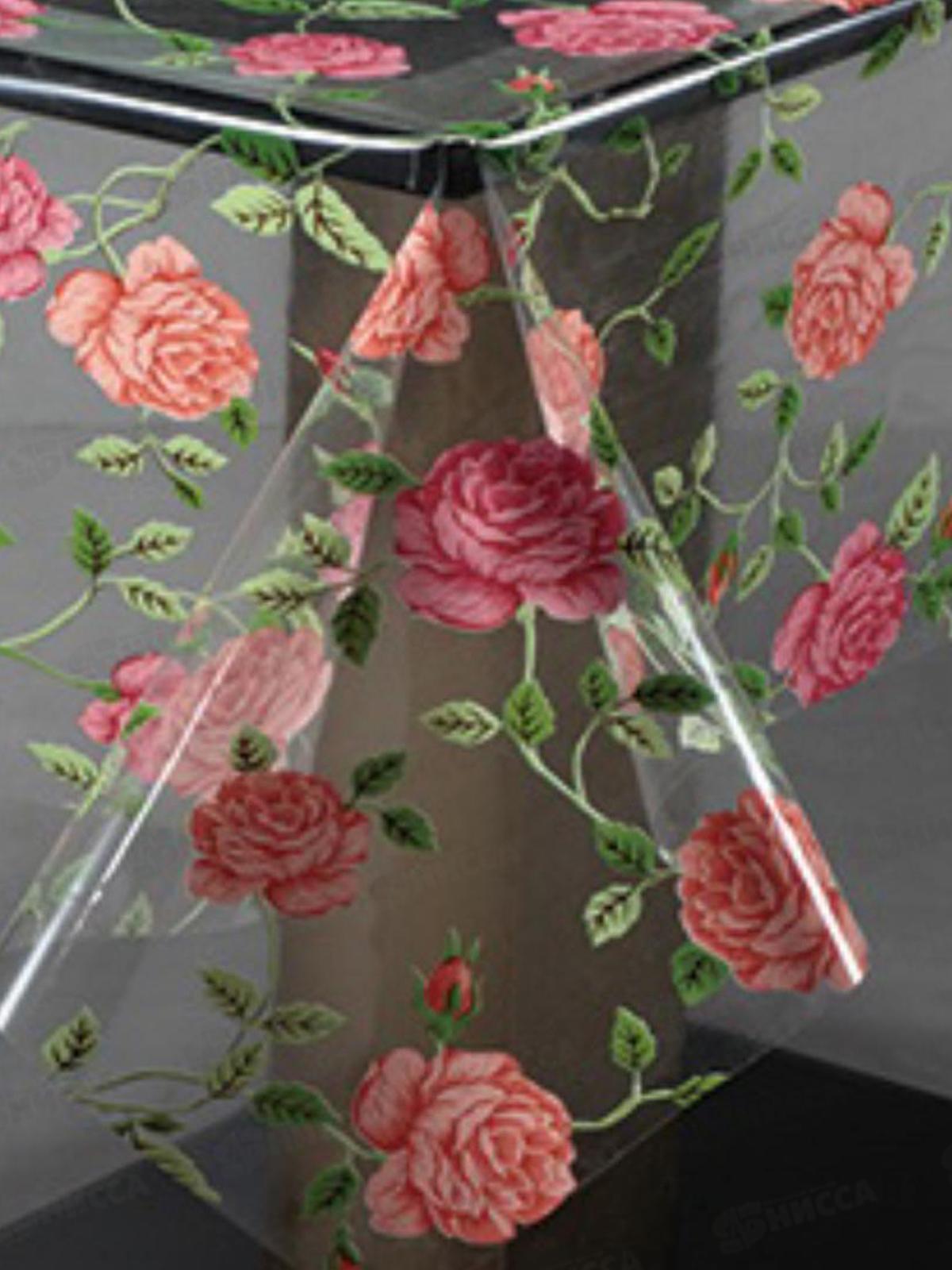 Клеенка прозрачная MIRAGE Н157 1,37м*010мм*25м с печатью