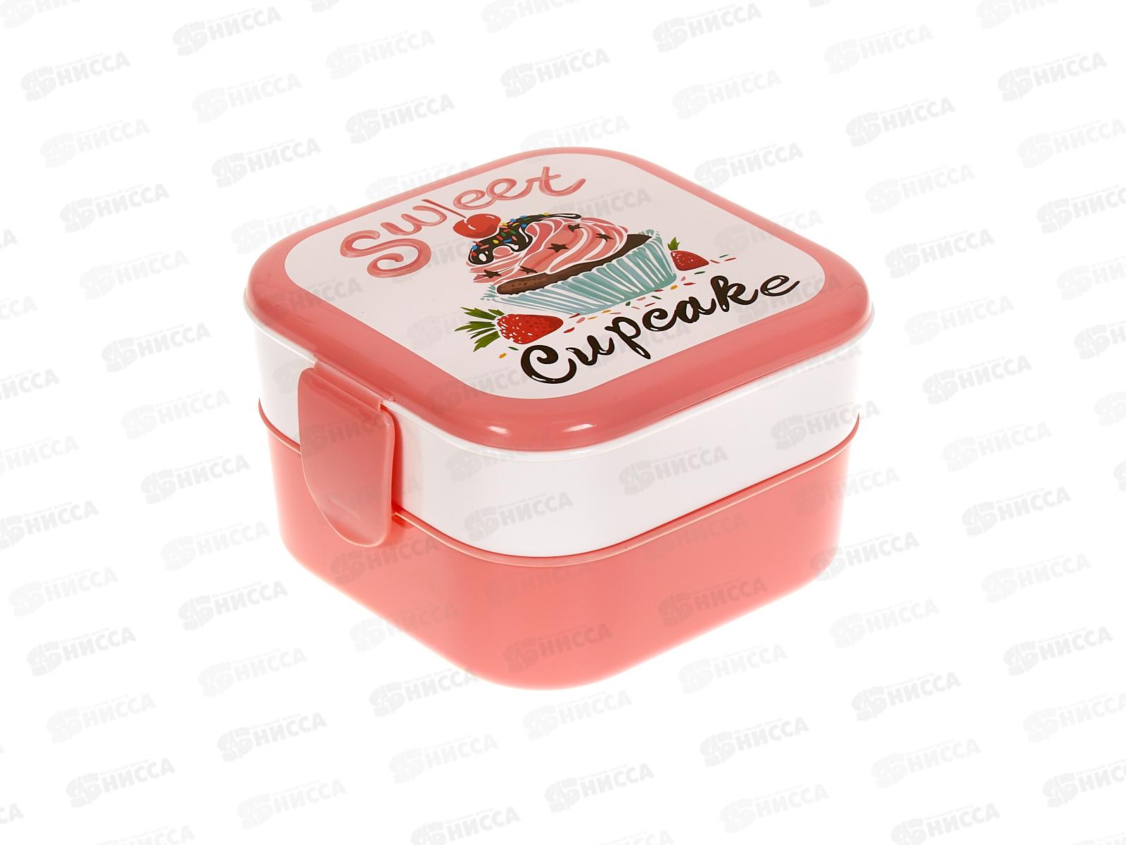 Контейнер д/обеда 0,4+0,4л капкейки М1232 *12