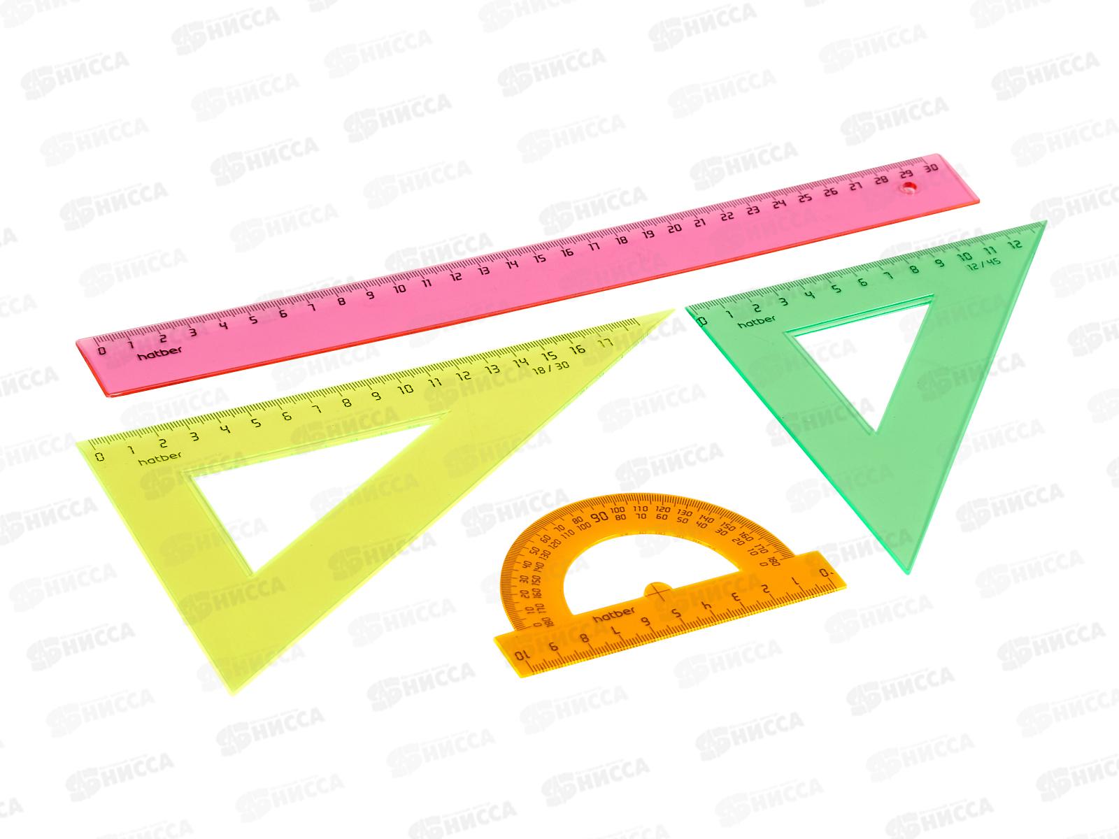 Набор геометр. Hatber большой цветной ассорти 04309 *12