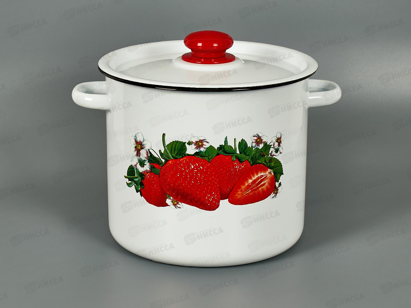 Кастрюля 5,5л цилиндр широкая декор с пластм кнопкой С1617.3