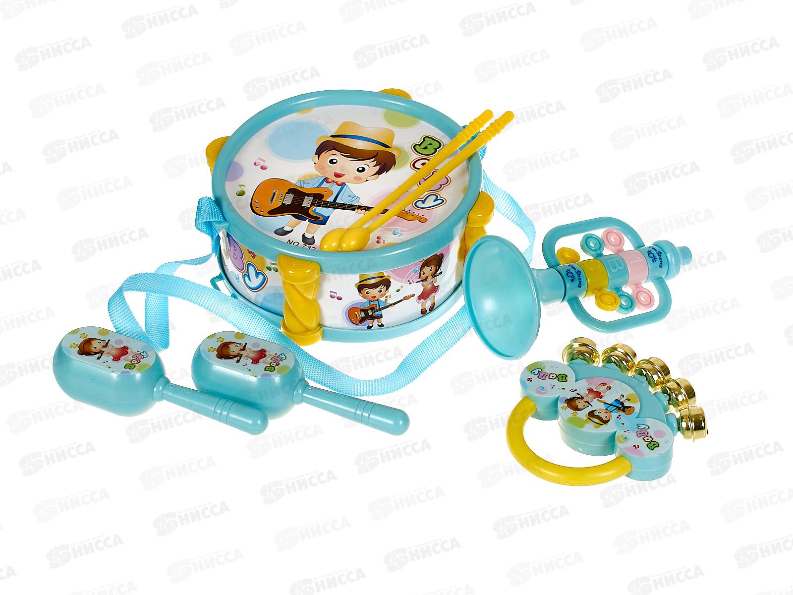 Набор музыкальных инструментов №733А-53, цвет: розовый, голубой, пакет 27*23*7