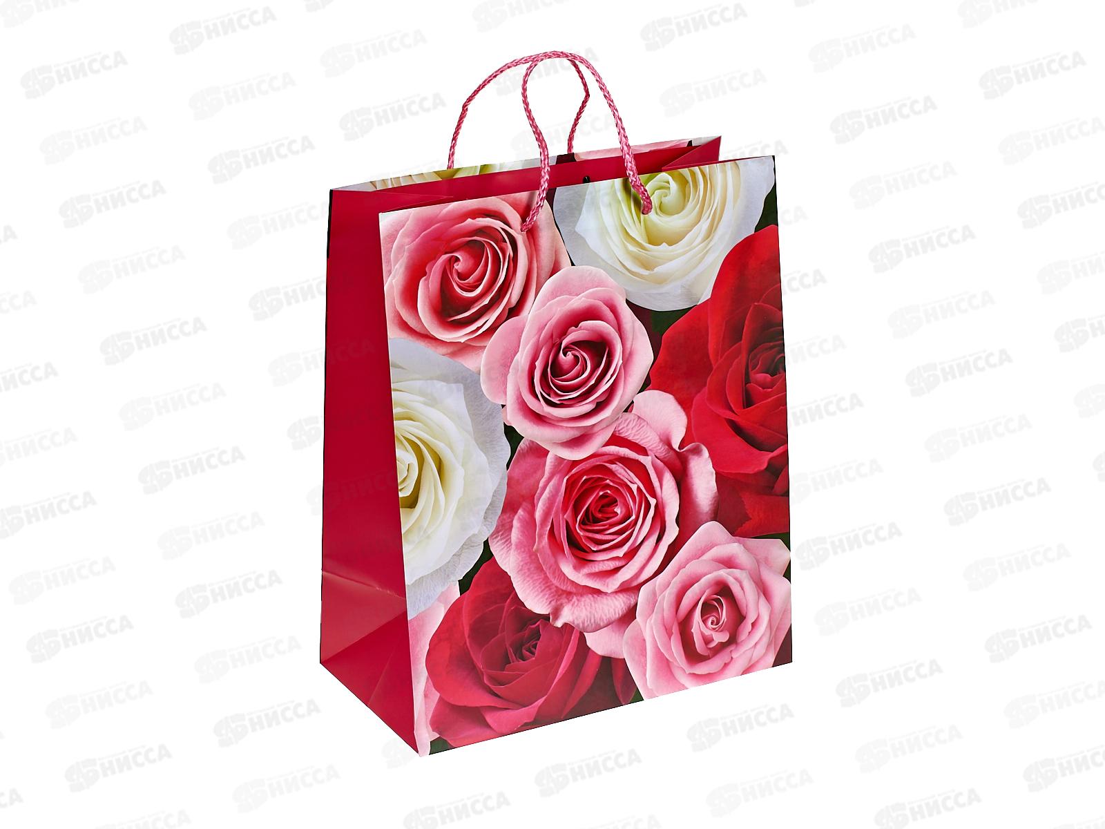 Пакет подарочный 26х32х14см l Матовый, PL-104854-FLWR, 390073 *12