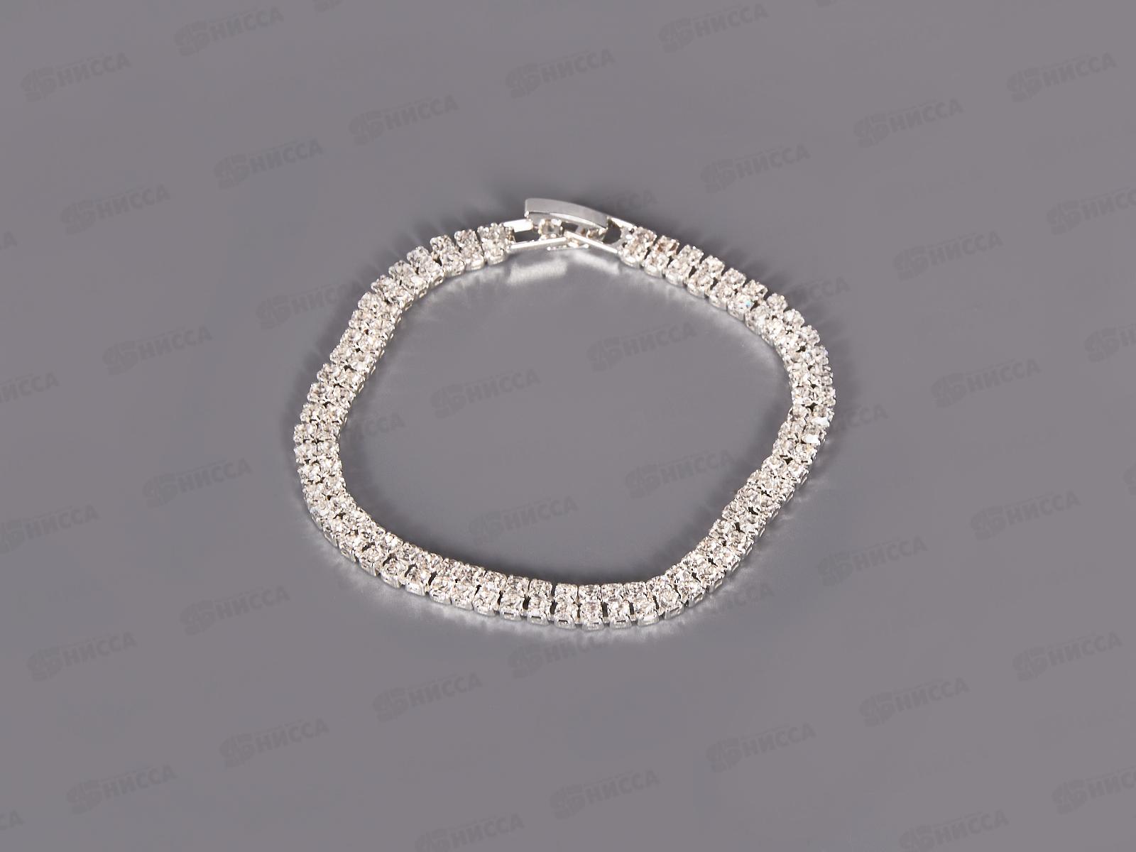 Браслет-цепочка п/зол п/сер со стразами 2 ряда №7235