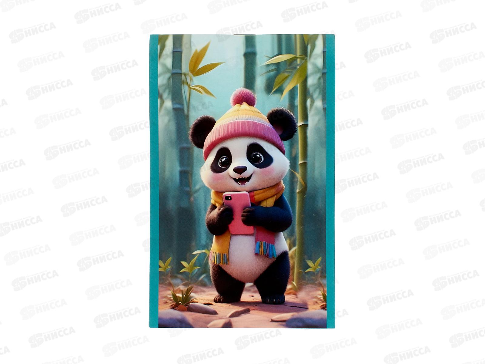 Блокнот 30л. Lamark А6 серия "Малыш панда" клетка, на скобе. 0239