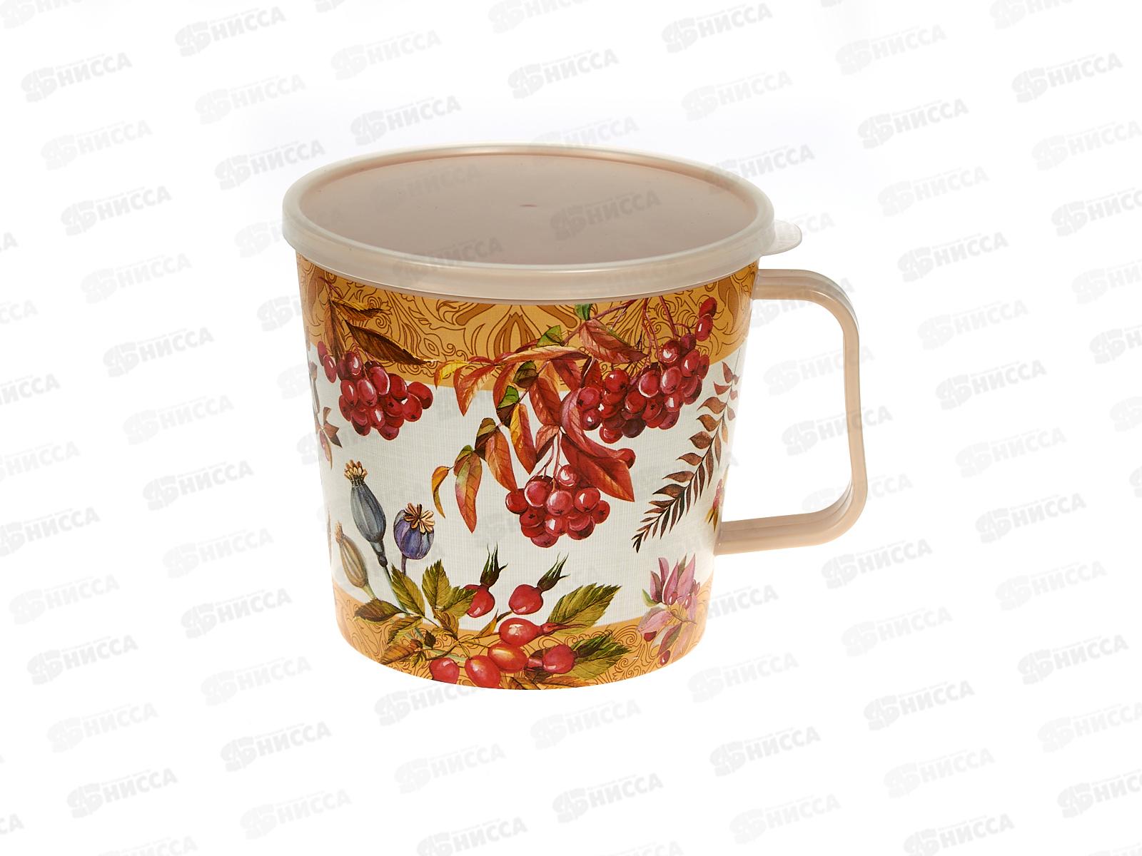 Контейнер-кружка 0,75л с/кр с декором Бежевый 222141827/09 *24