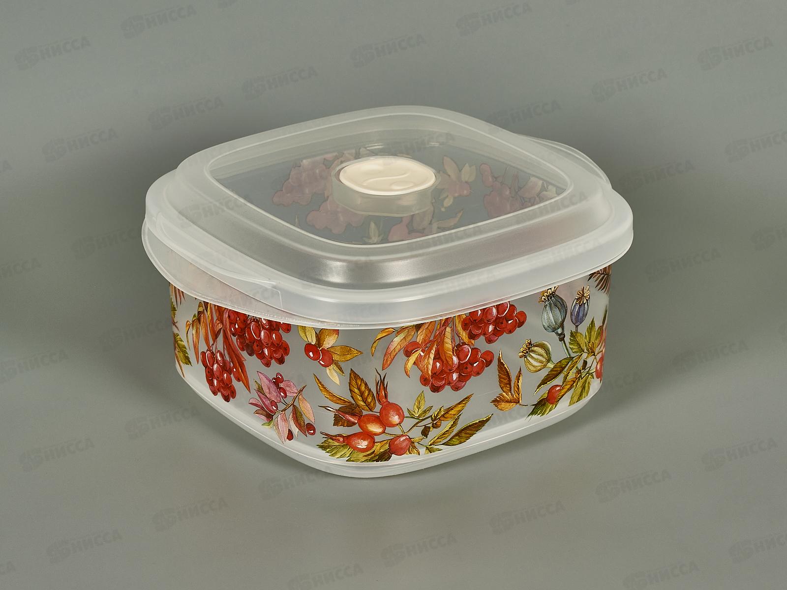 Емкость д/СВЧ 1,6л с клапаном с декором Бесцв 222142101/00 *16