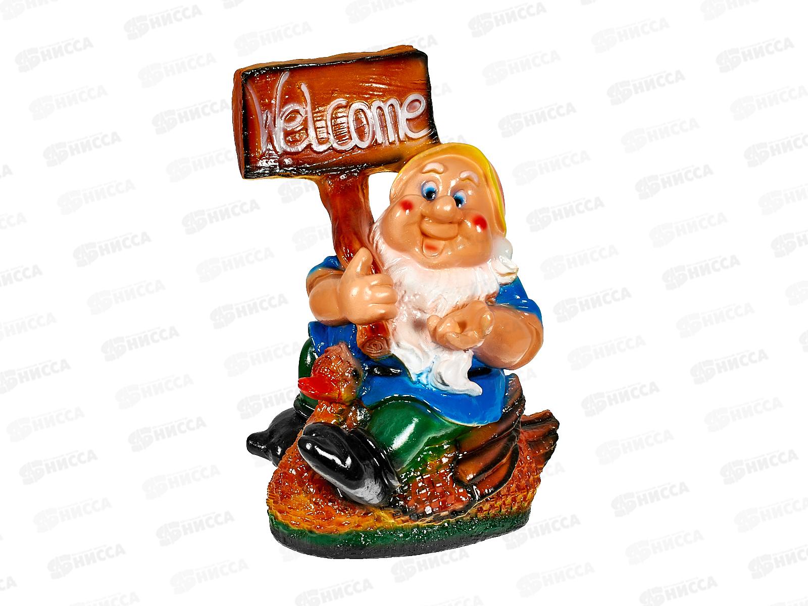 Фигура садовая из гипса &quotГном на утке&quot (430*320мм) арт.43