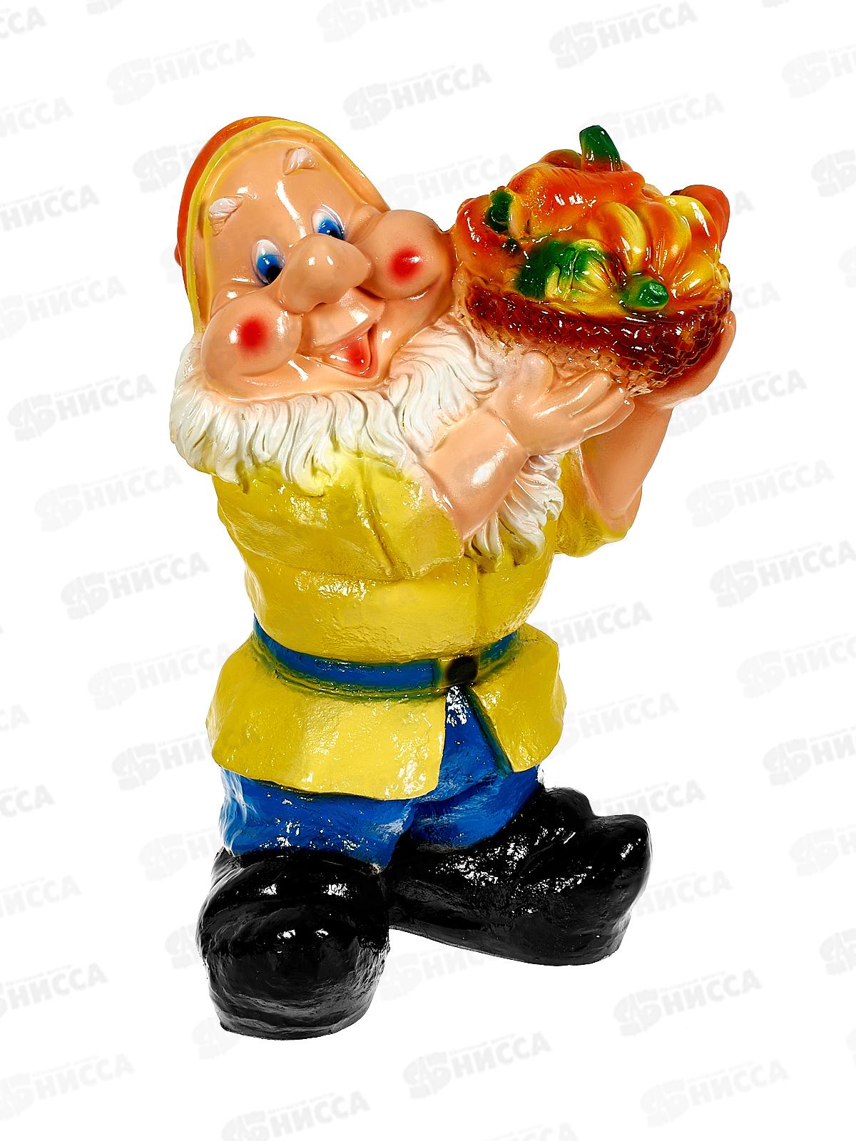 Фигура садовая из гипса &quotГном с овощами&quot (370*230мм) арт.123