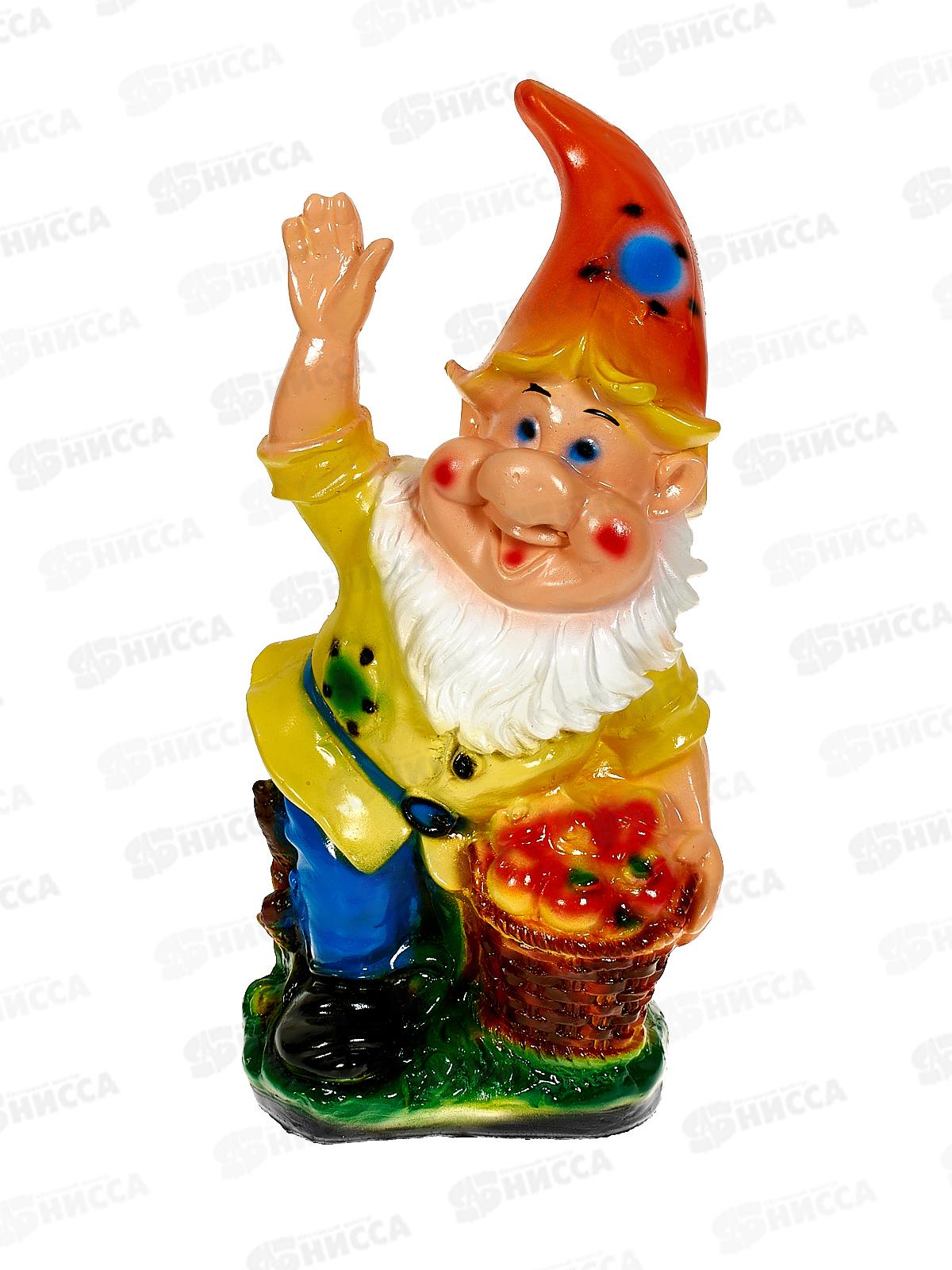 Фигура садовая из гипса &quotГном с яблоками маленький&quot (310*150мм) арт.137