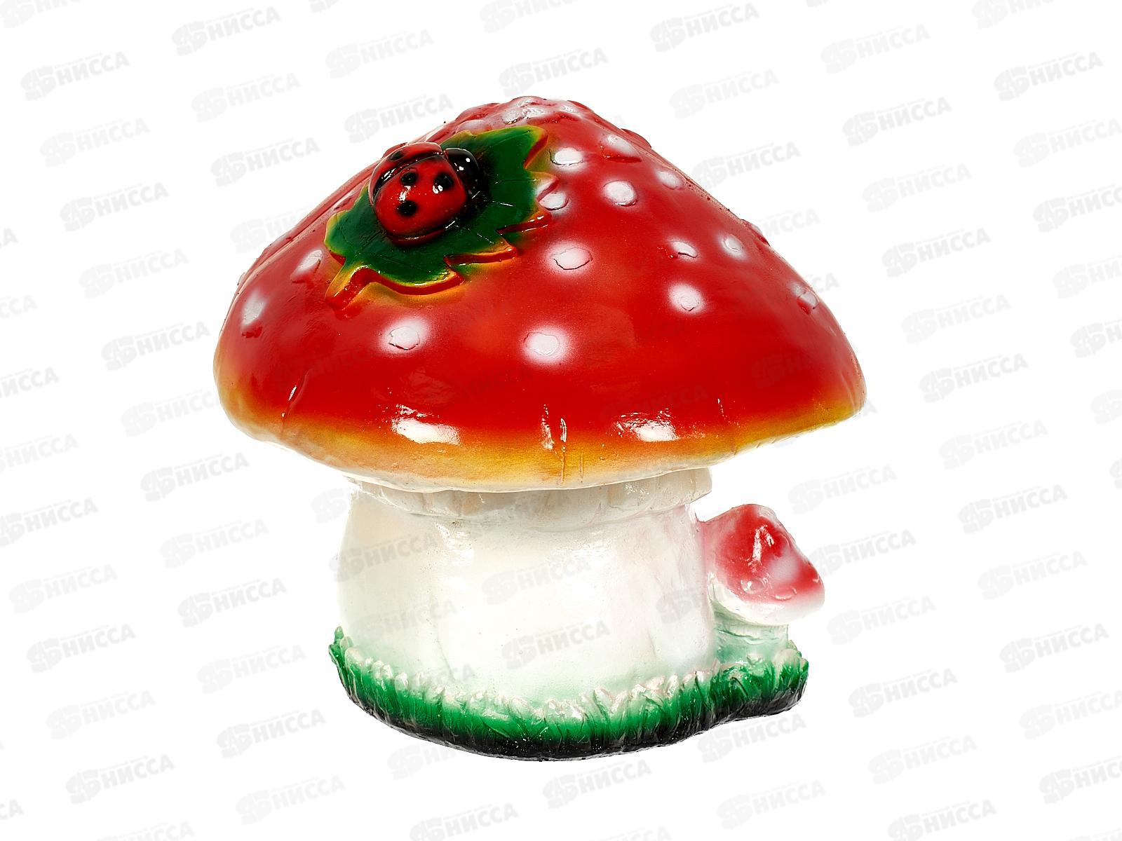 Фигура садовая из гипса &quotГриб с коровкой&quot (240*290мм) арт.340