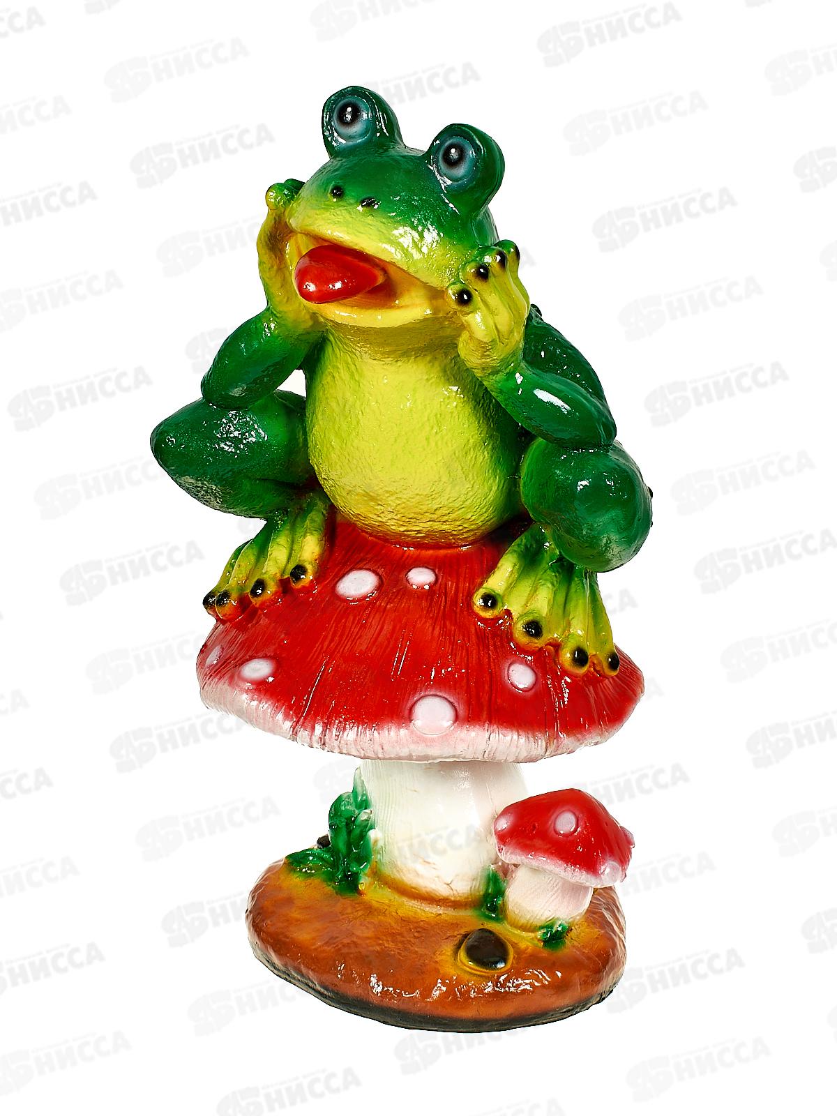 Фигура садовая из гипса &quotЛягушка на мухоморе&quot (450*250мм) арт.182