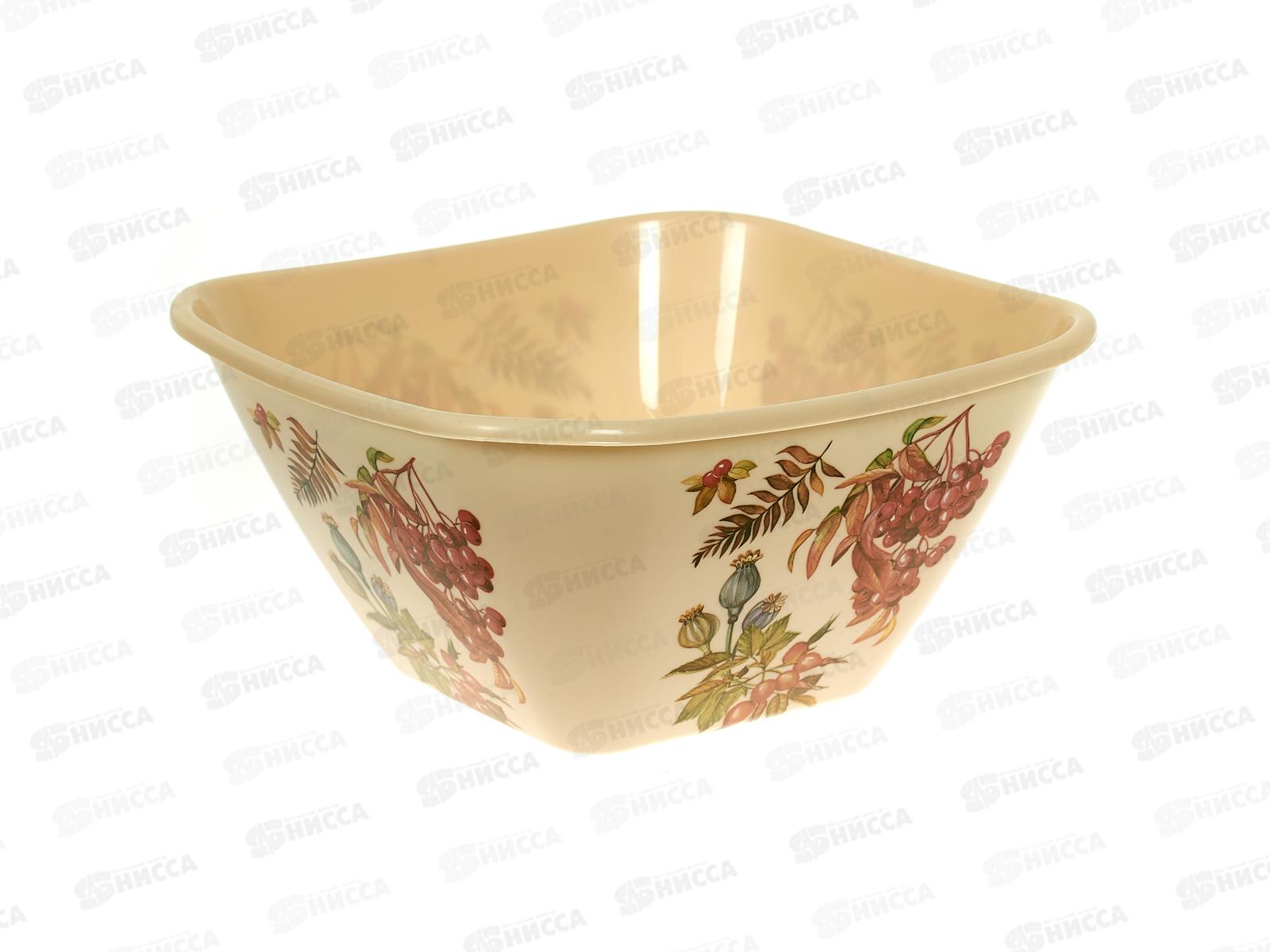 Миска 2л квадратная с декором Бежевый 222143127/09 *20