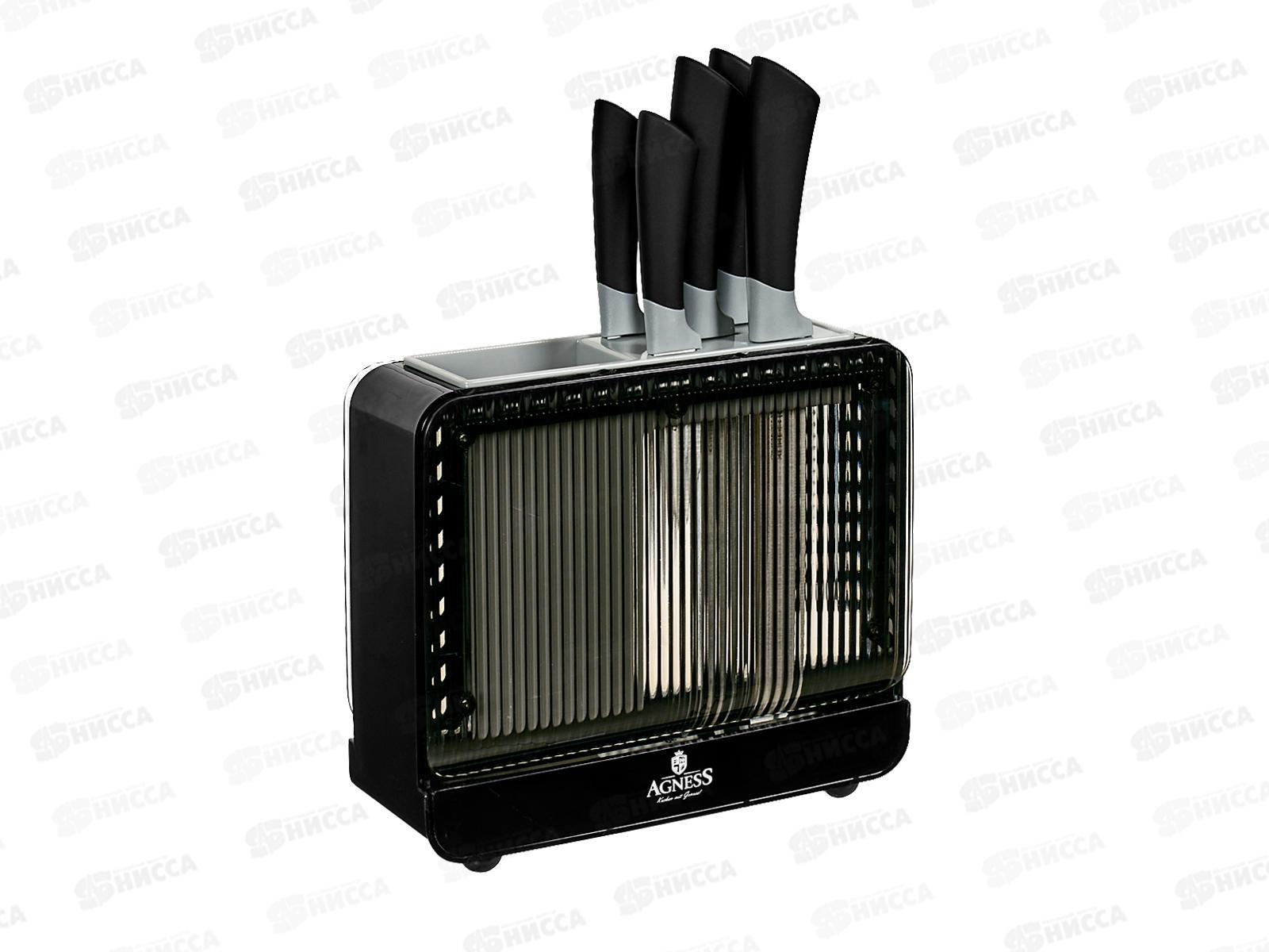 Набор ножей 6 предметов Agness на пластик подставке 911-781
