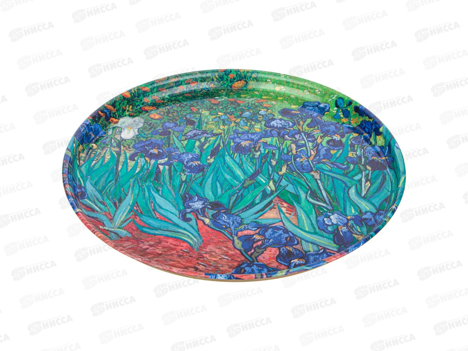 Поднос сервировочный Agness классика Ирисы 33*2,1см 898-222