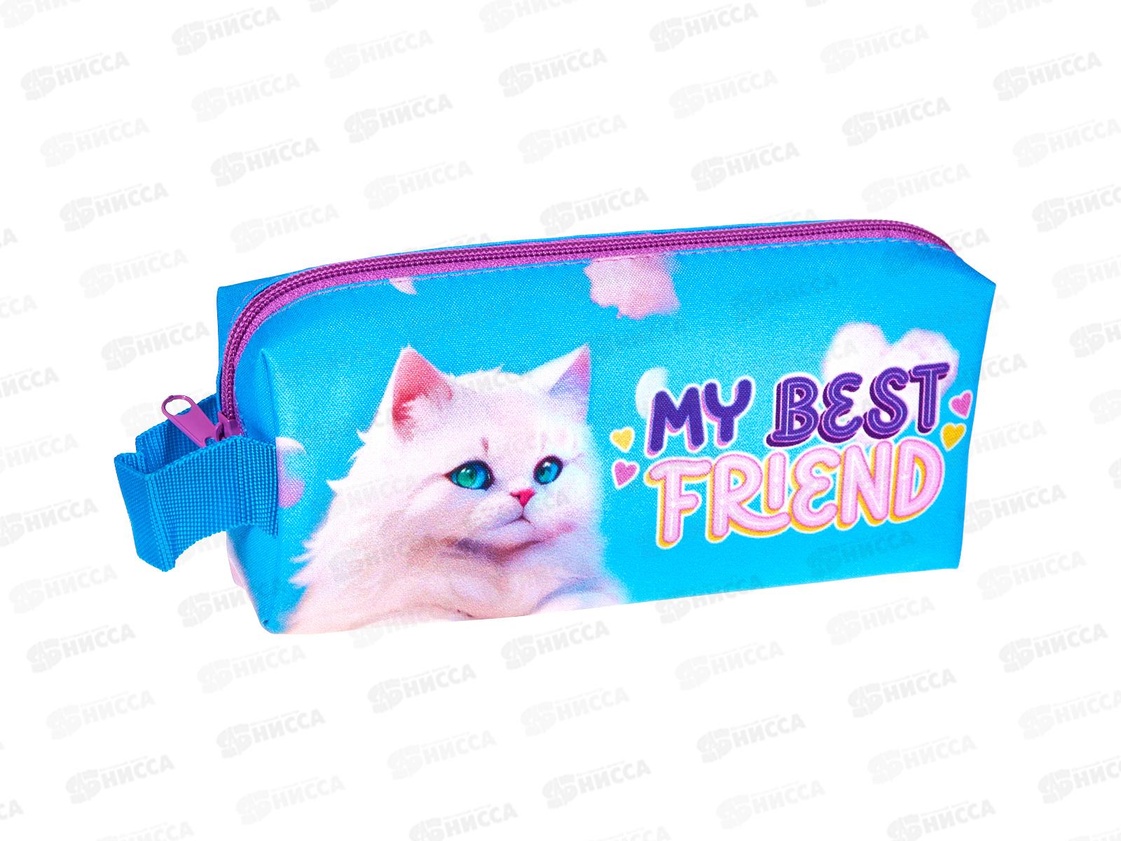 Пенал-косм. ПЧЕЛКА Котик в облаках (с ручкой)  200*90*40, К-10 *24