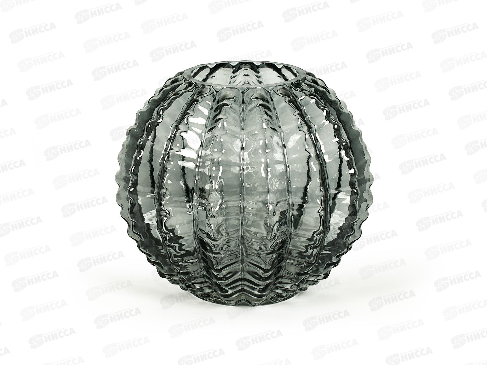 Ваза Плиссе 1901-Н5 Графит d170мм h-160мм