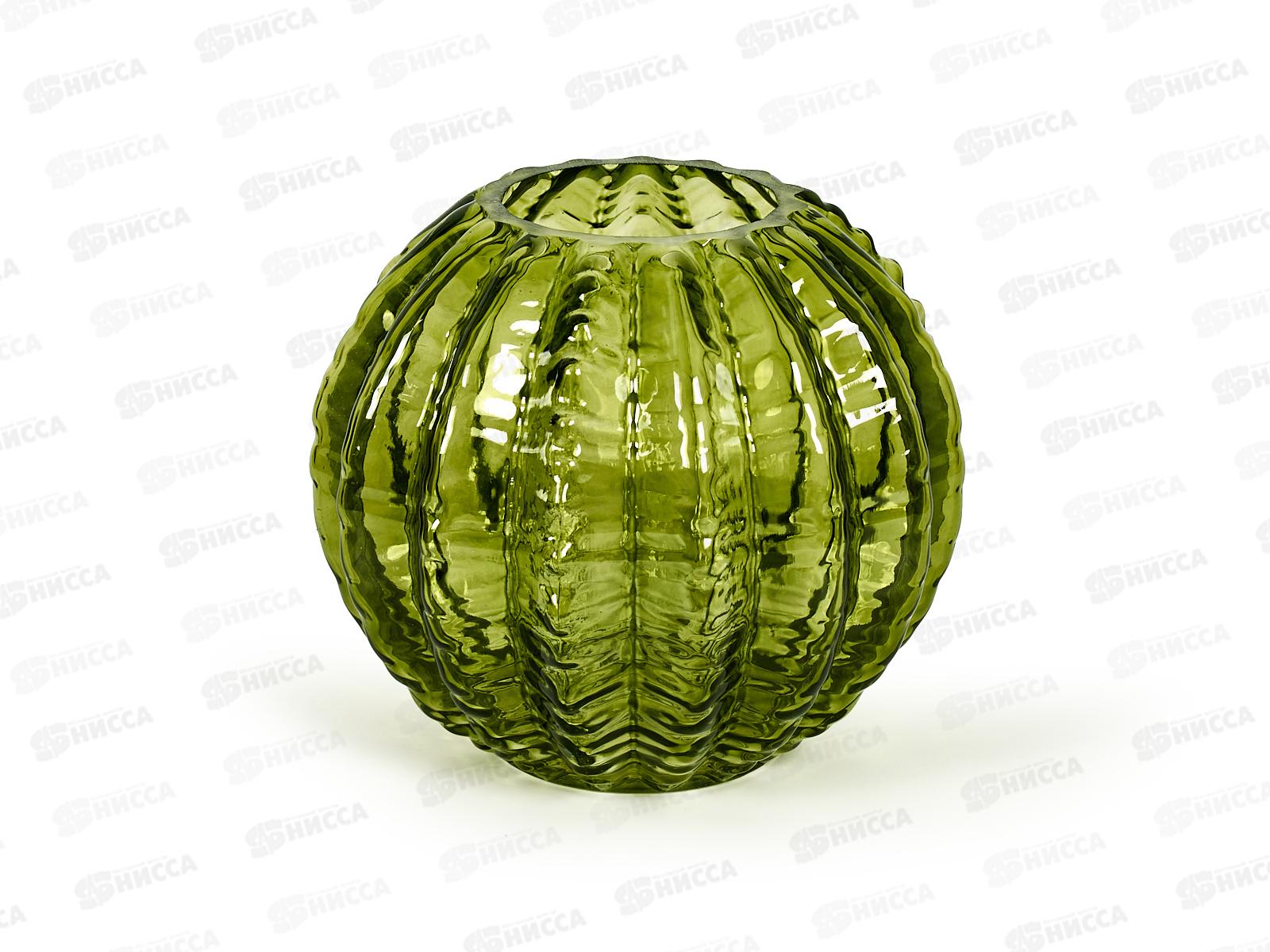 Ваза Плиссе 1901-Н5 Олива d170мм h-160мм