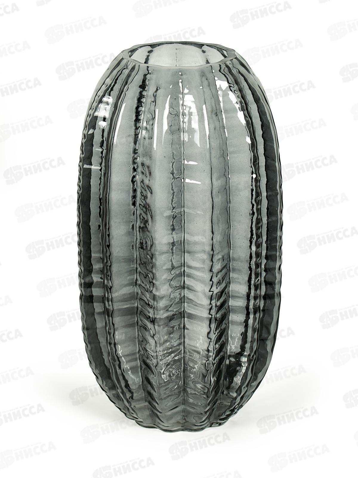 Ваза Плиссе 1902-Н5 Графит d150мм h-280мм большая