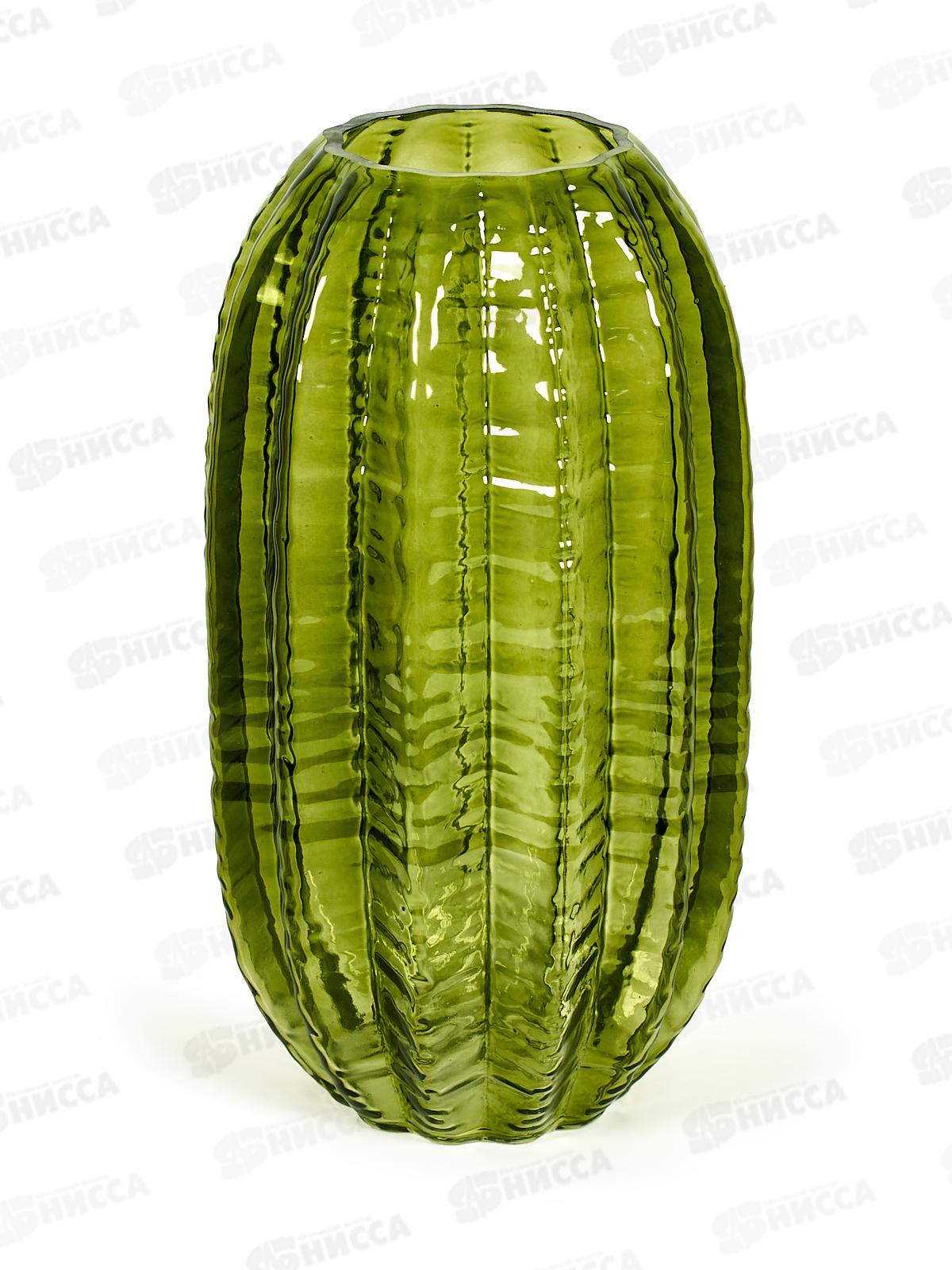Ваза Плиссе 1902-Н5 Олива d150мм h-280мм большая