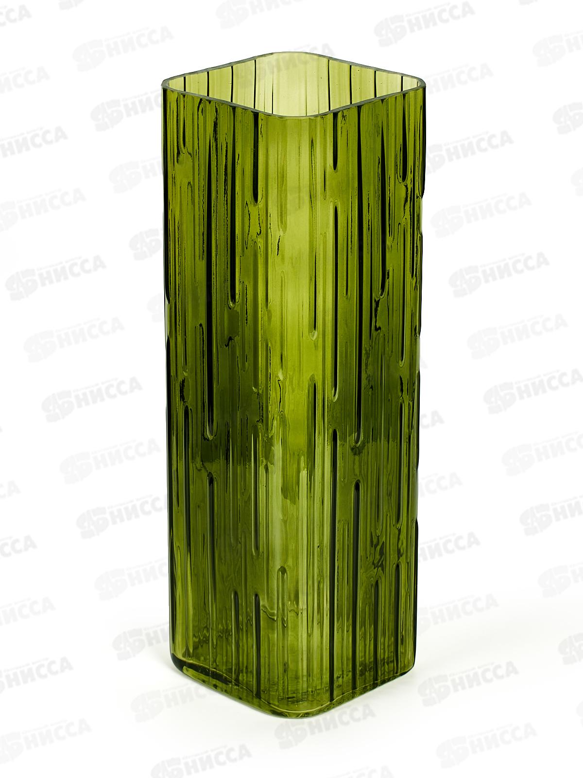 Ваза Квадро 1904-Н5 Олива 105мм*105мм h-300мм большая