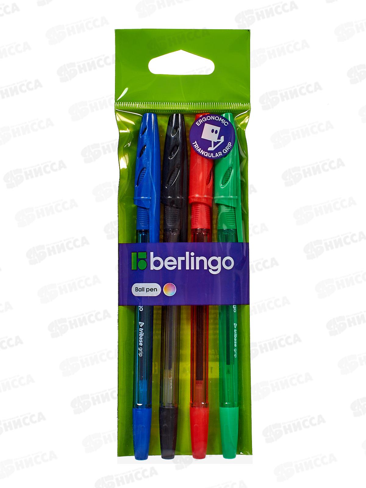 Ручки шар. BERLINGO  4цв., 1,0мм, Tribase grip 10204 *36