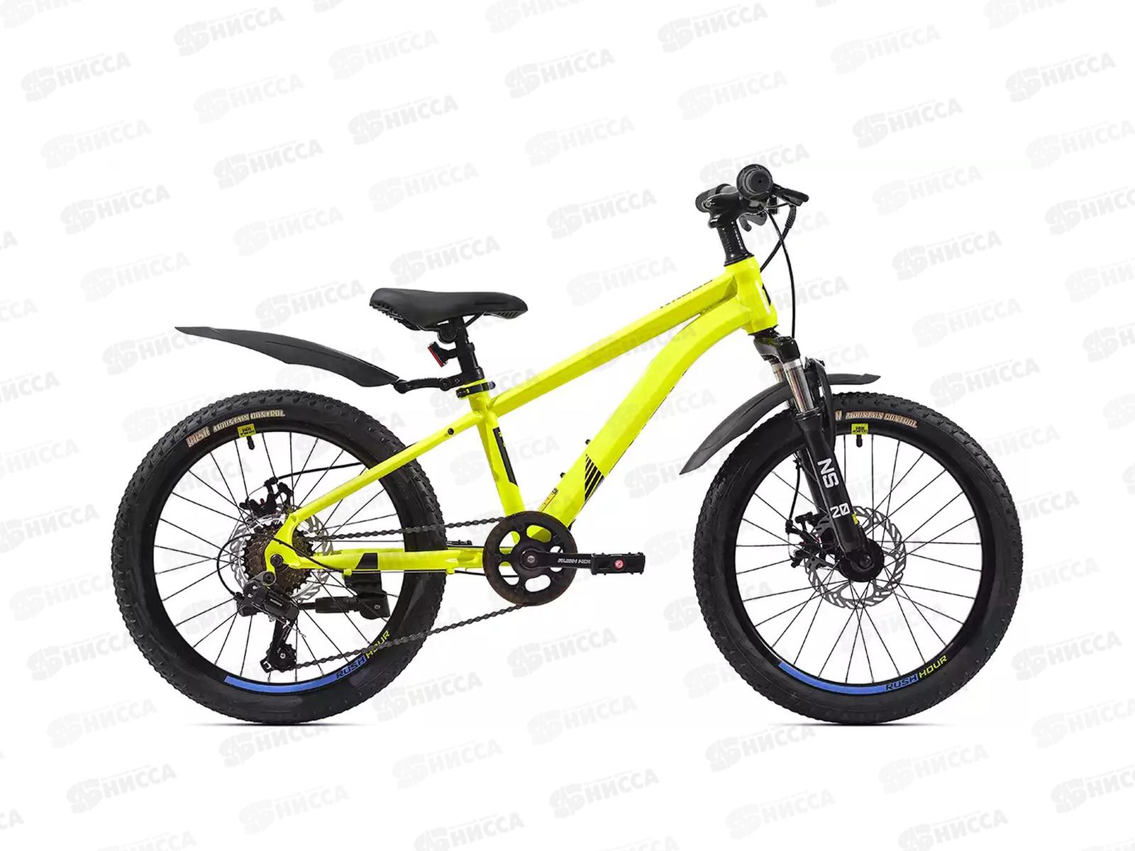 Велосипед 20&quot 6ск RUSH HOUR NX 205 DISC ST, желтый рама 11&quot, 388569