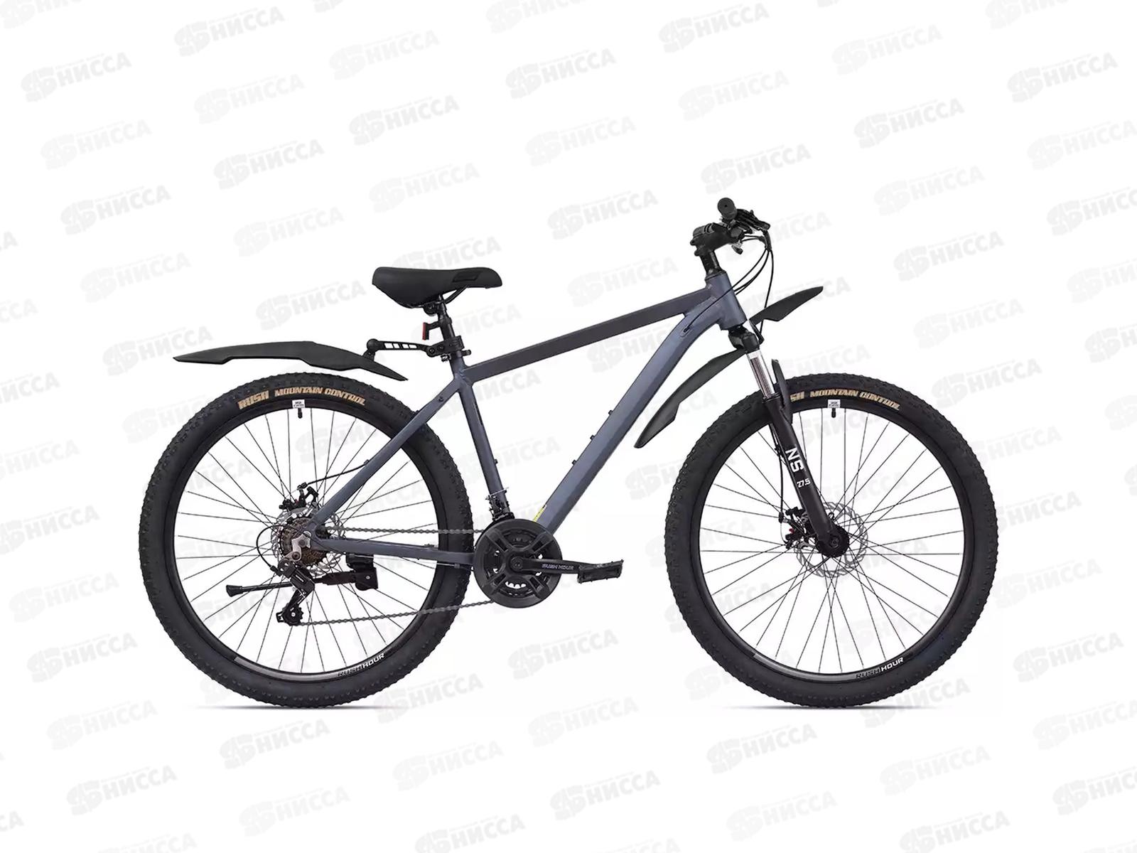 Велосипед 27,5" 21ск RUSH XS 725 DISC AL черный рама 18", 331153
