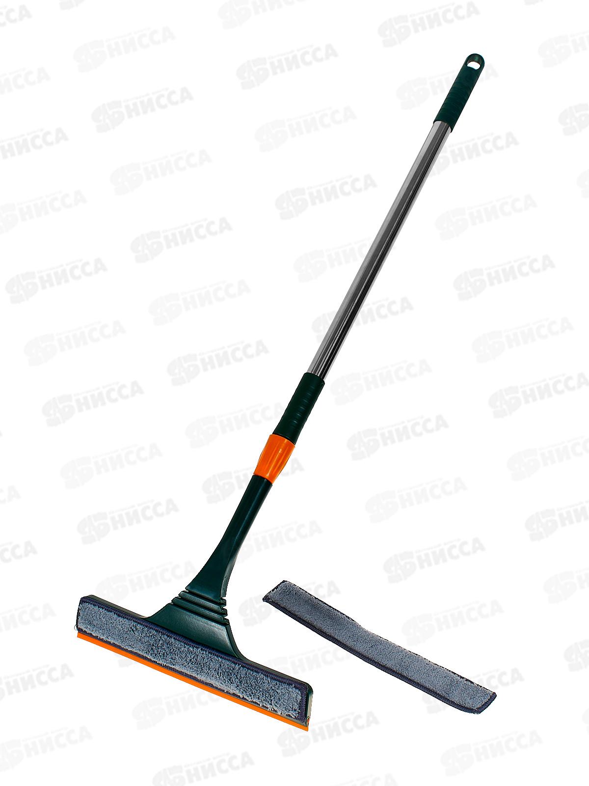 Окномойка 110см телескоп, губка 28см 2 насадки 921-111