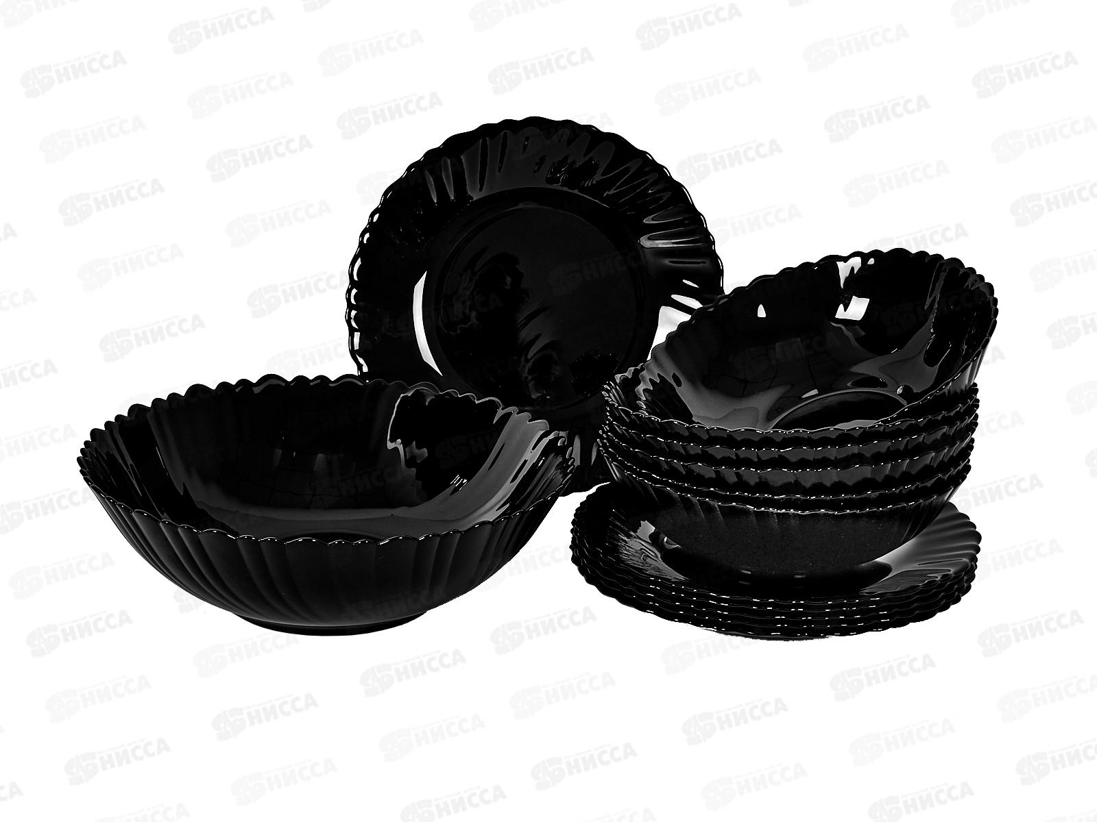 Набор столовый 13пр т19см 6шт с17,5см 6шт сал22,5см Черный 100ч-13т