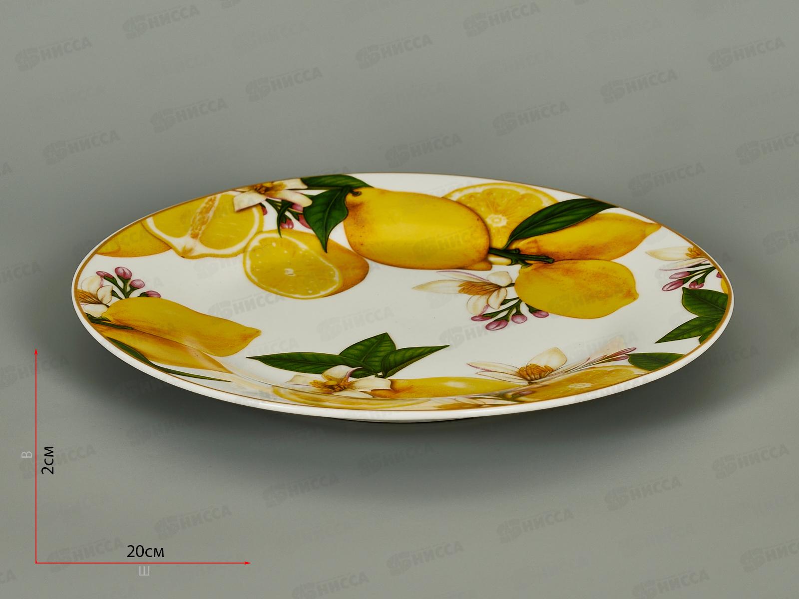 Тарелка плоская круглая 20см Лимоны т8-19558 *12/72