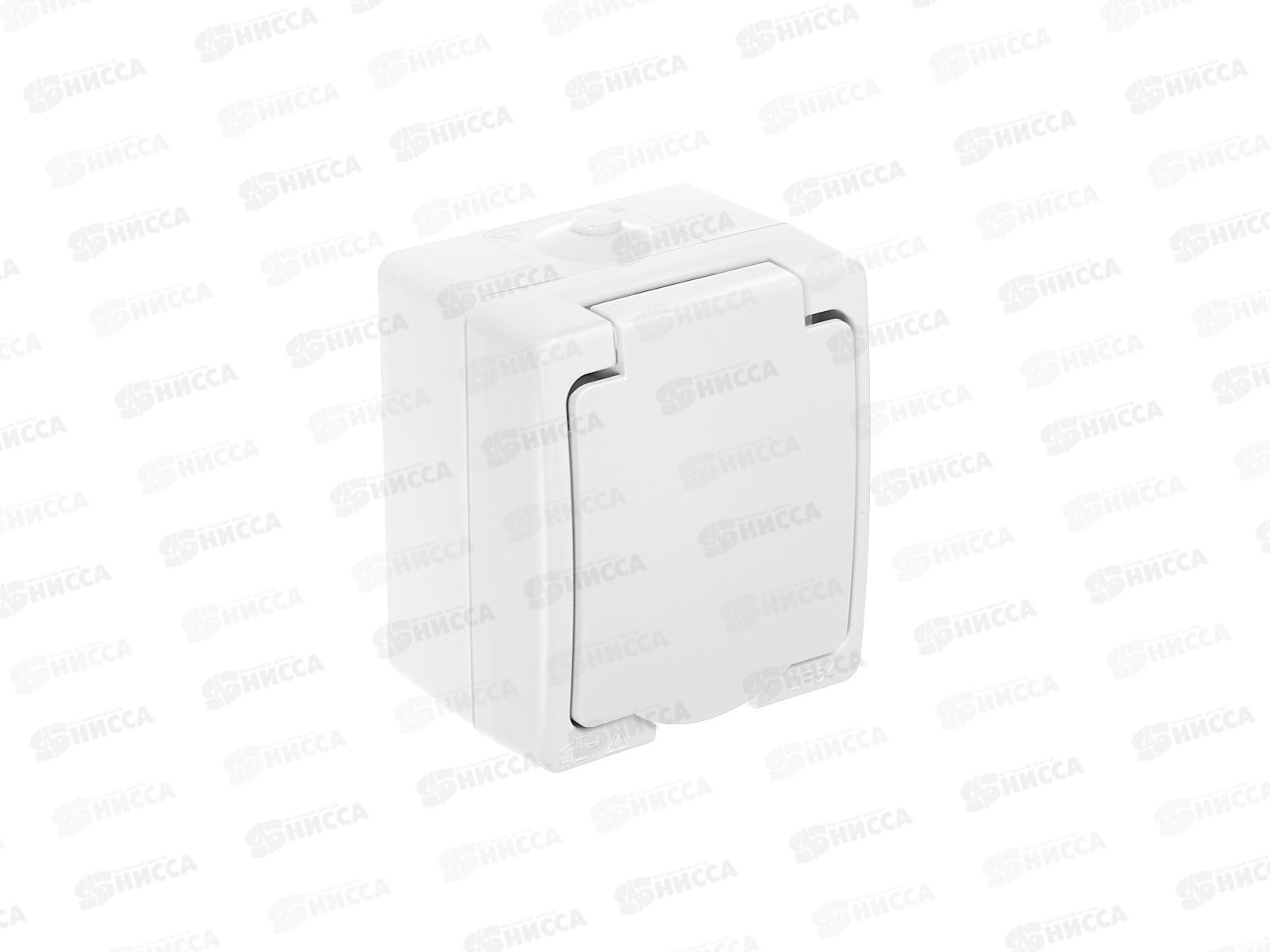 Розетка Аллегро 1-местная, с крышк.с заземлением, з/ш16А, 220В белая.5563286*10