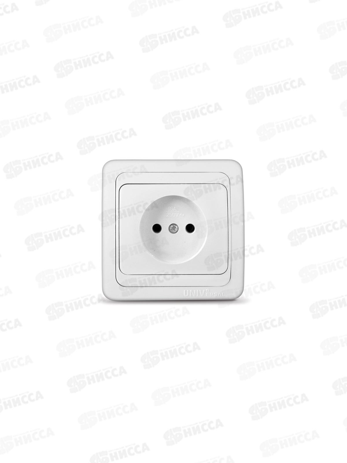 Розетка Валери 1-местная скрытой установки, без заземления,  16А, 220В,белая, В0022*10