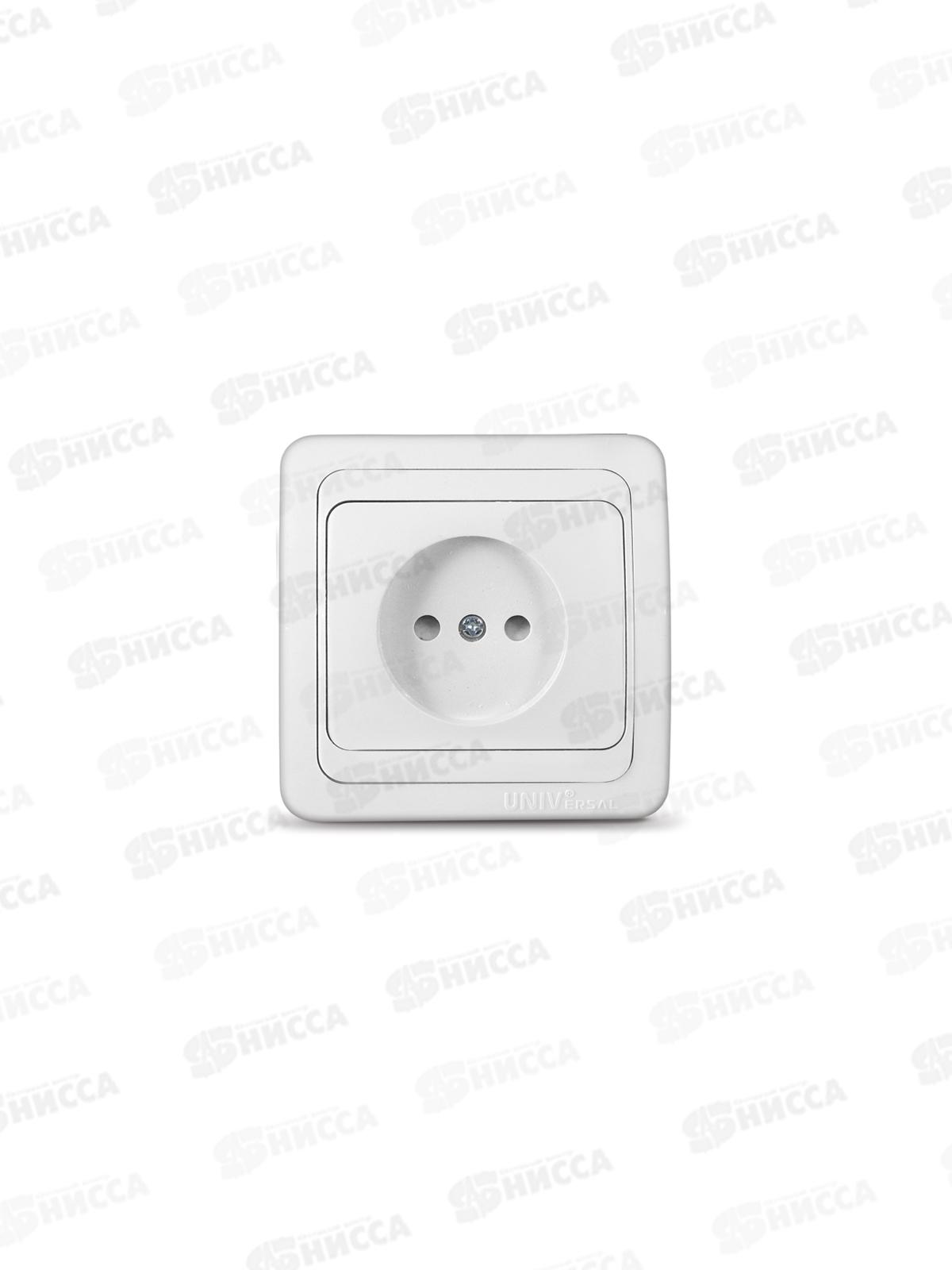 Розетка Валери 1-местная скрытой установки, без заземления, з/ш 16А, 220В,белая, В0022х*10
