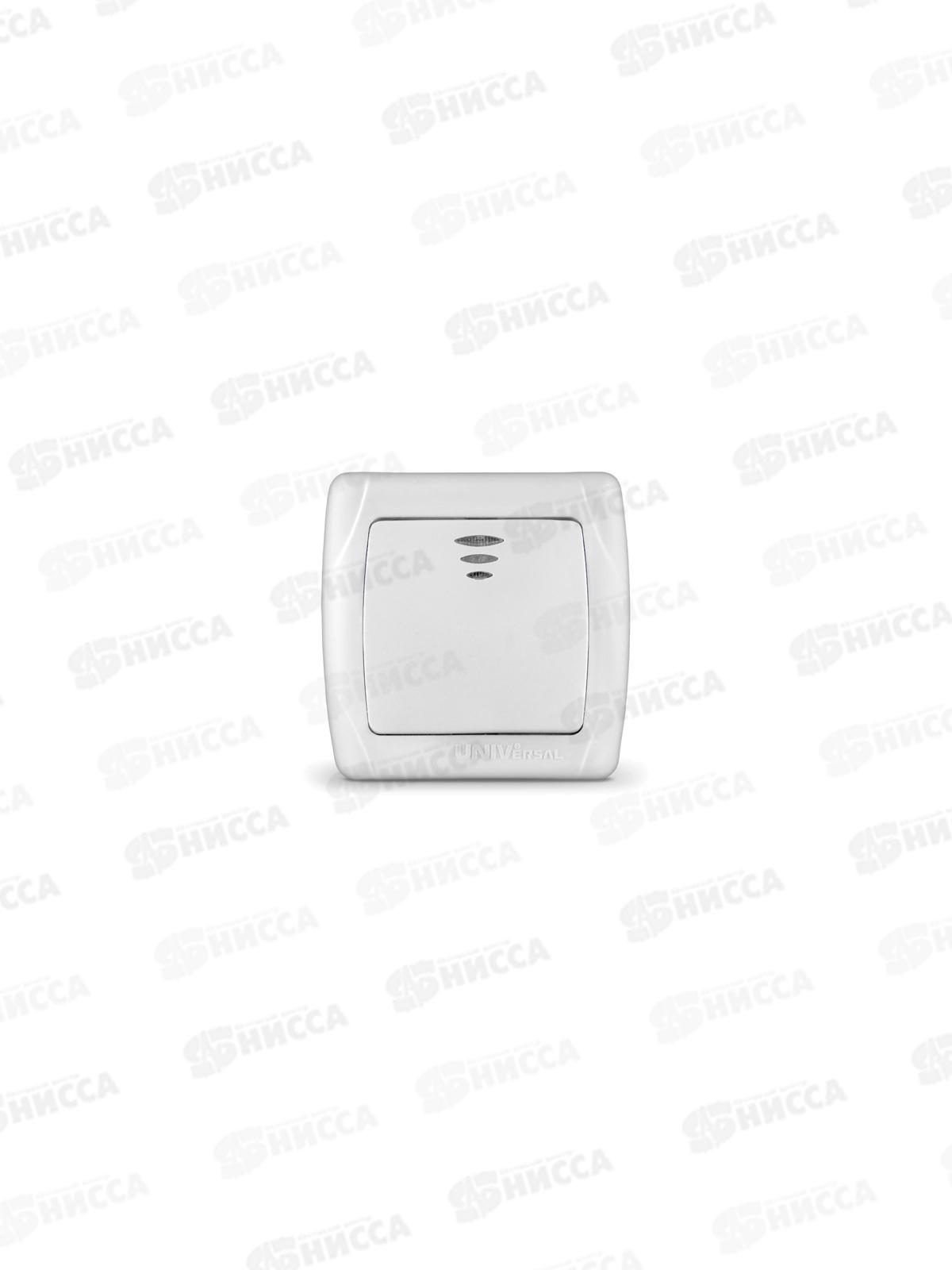 Выключатель Маргарита 1-клавиша скрытой установки, 10А, 220В, подсветка, белый, М0121*10