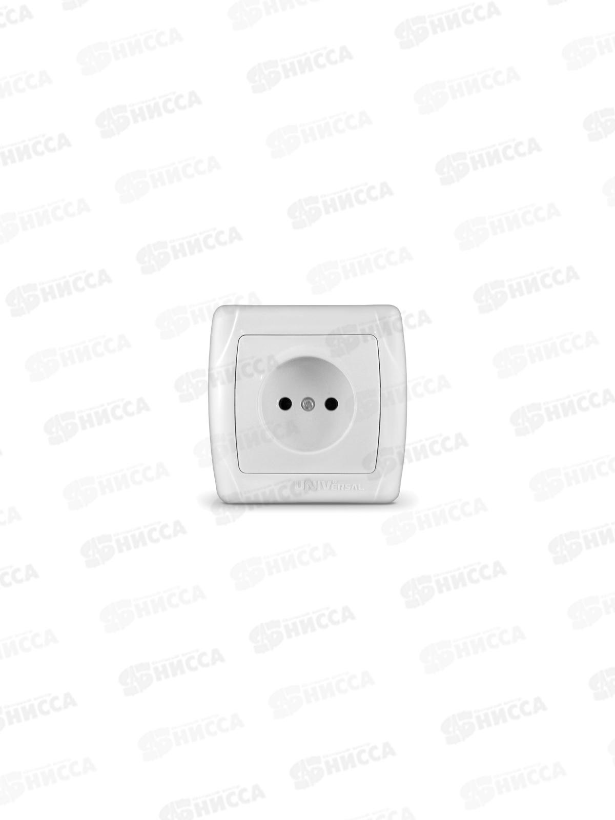 Розетка Маргарита 1-местная скрытой установки, без заземления,16А, 220В,белый, М0022
