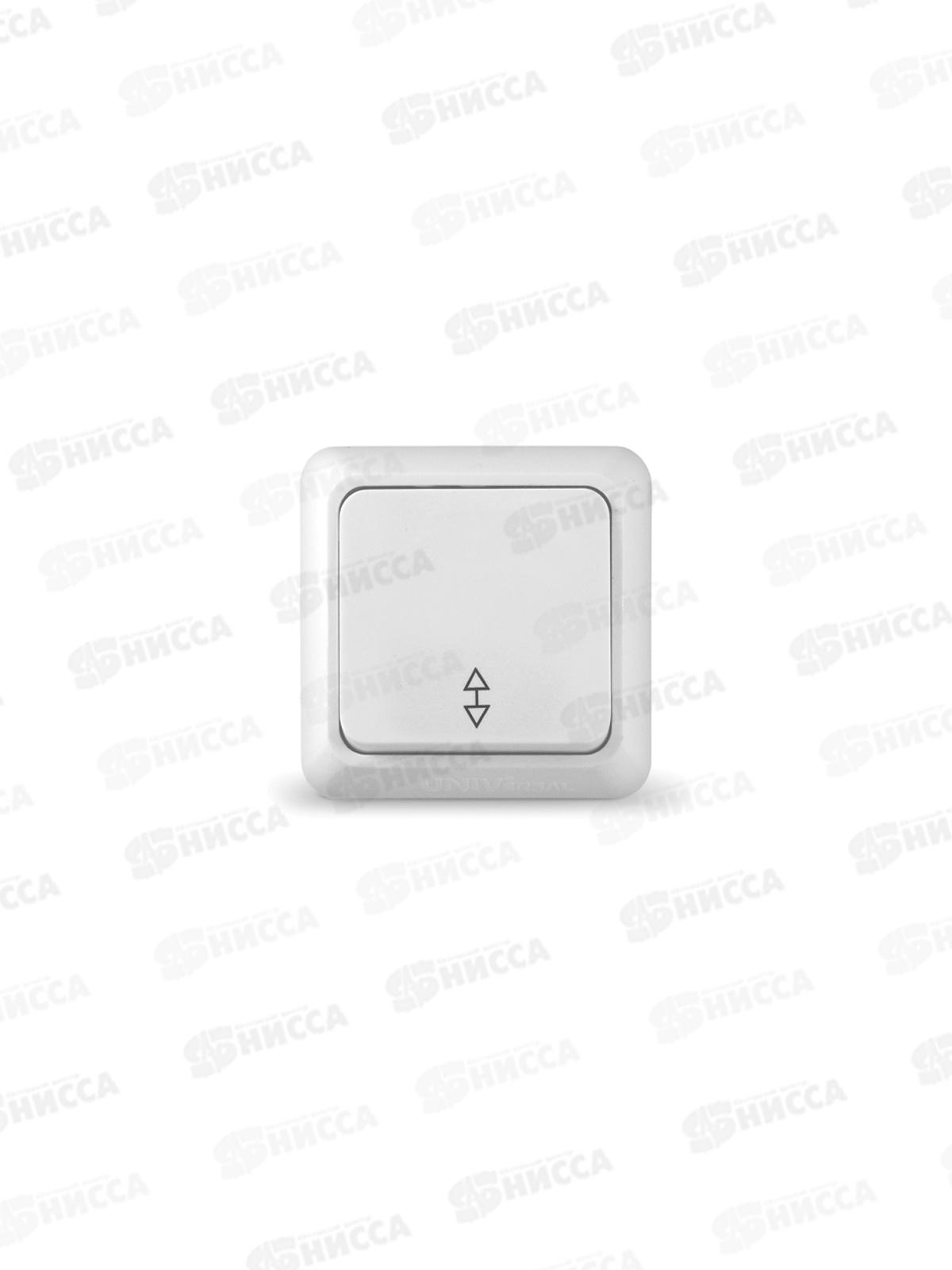 Выключатель ОЛИМП 1-клавиша открытой установки, 10А, 220В, проход., белый, О0025*10