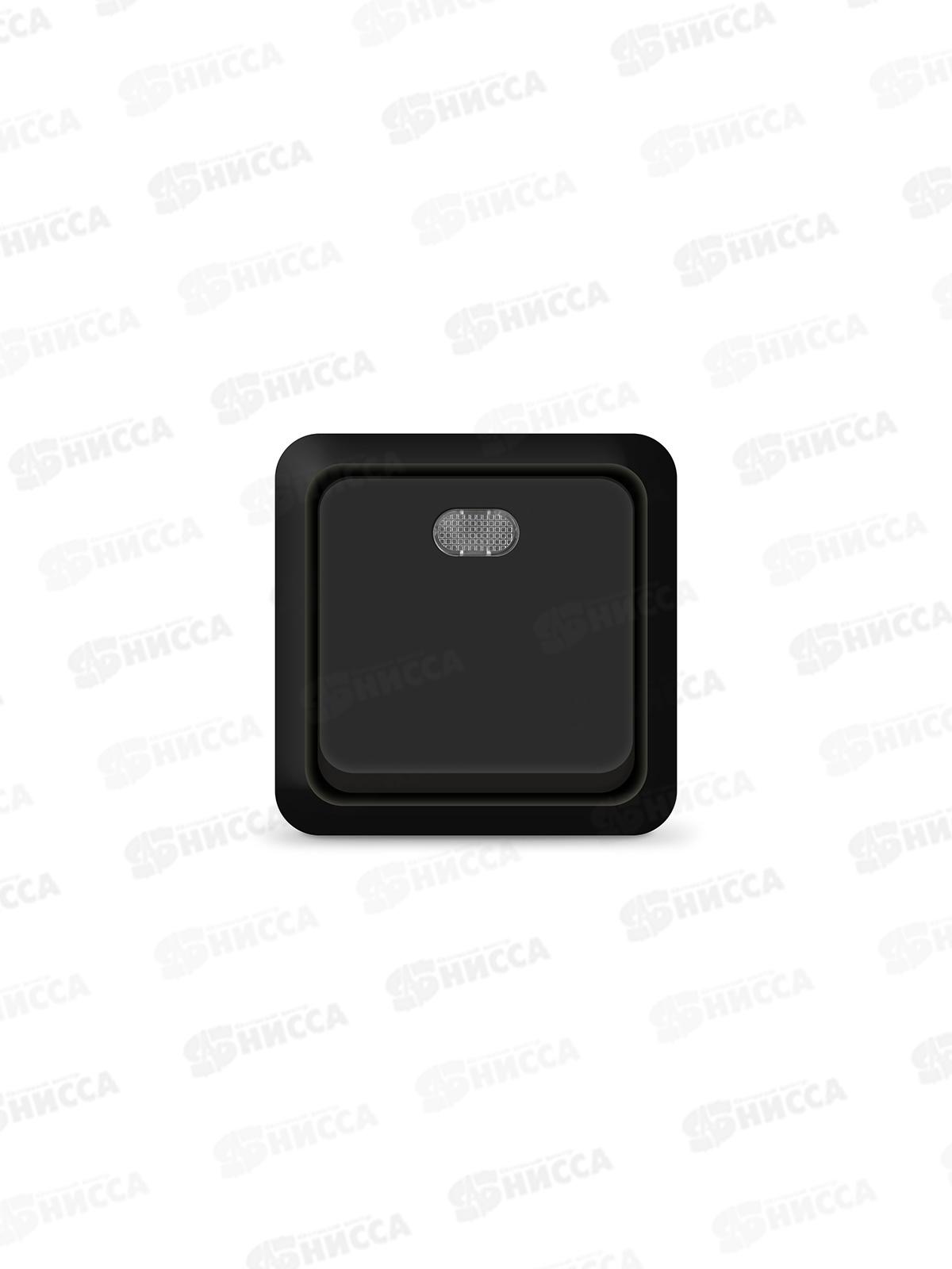 Выключатель ОЛИМП 1-клавиша открытой установки, 10А, 220В подсветка, черный, 2212 *10