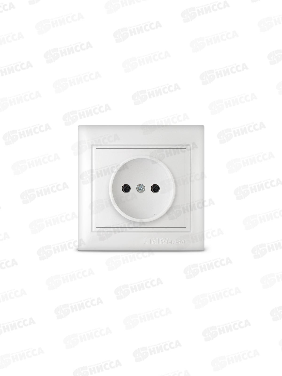 Розетка Севиль 1-местная скрытой установки, без заземления, 16А, 220В белая С0022*10