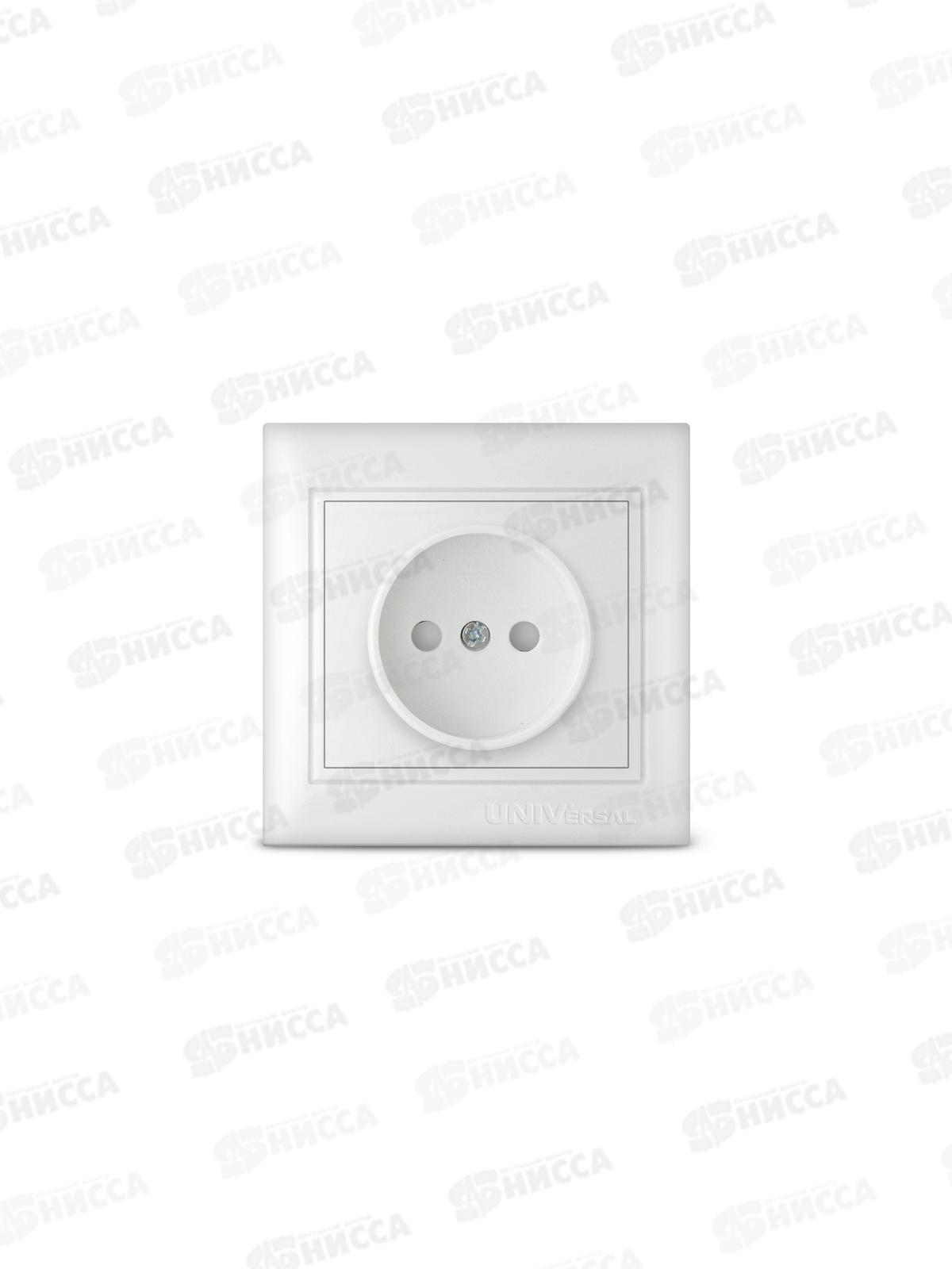 Розетка Севиль 1-местная скрытой установки, без заземления, з/ш 16А, 220В белая С0047*10
