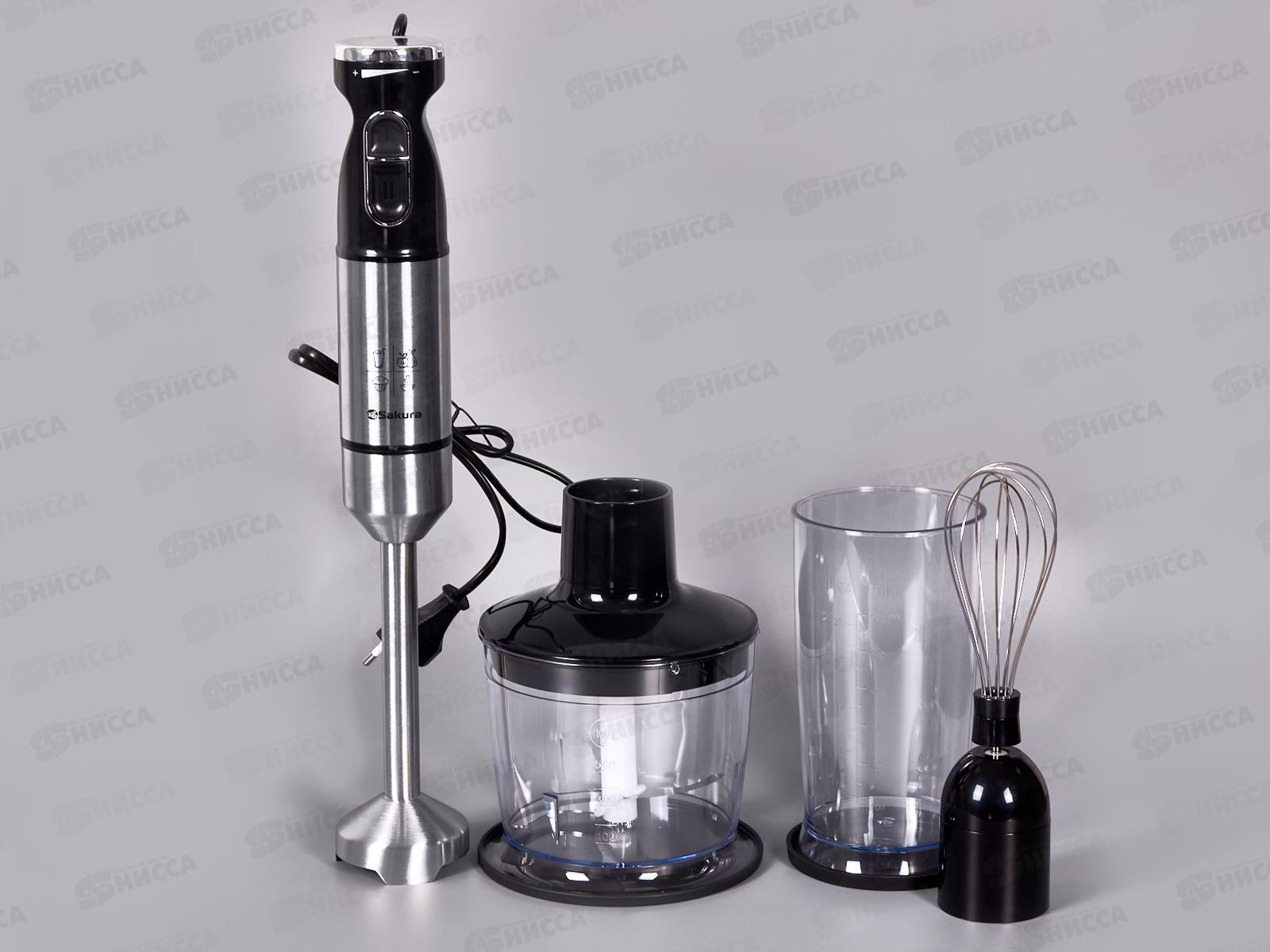 Блендер набор SA-6243SBK-1000 1000Вт  венчик стакан чоппер
