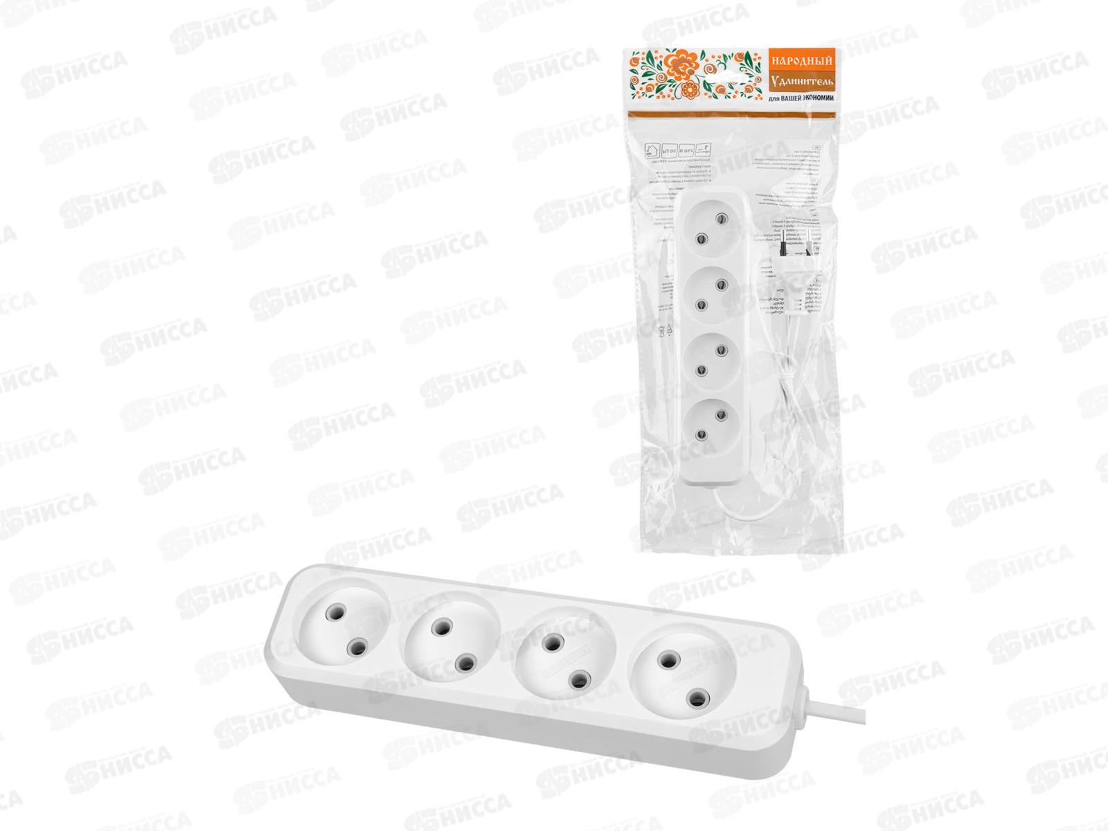 Удлин. TDM УН3 4гнезда 1.5м, ШВВП 2*0.75кв.мм 6А, 1205