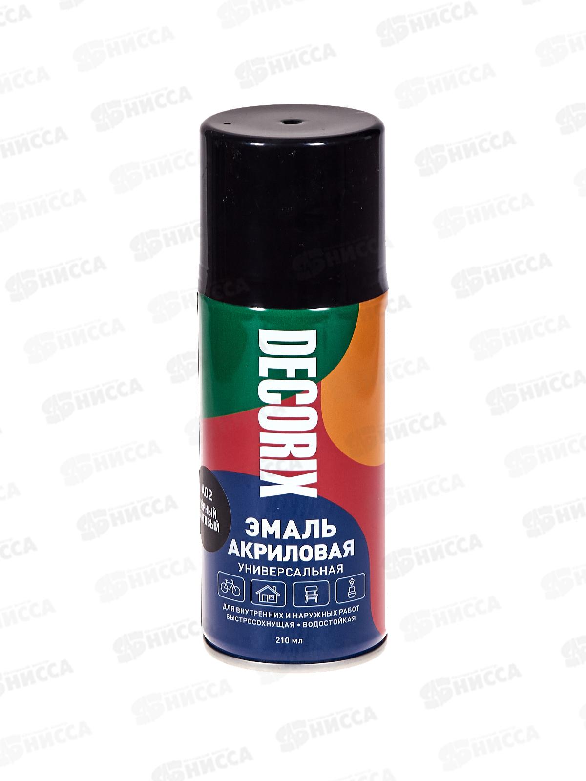 Эмаль DECORIX аэроз.  210мл, черный матовый *24