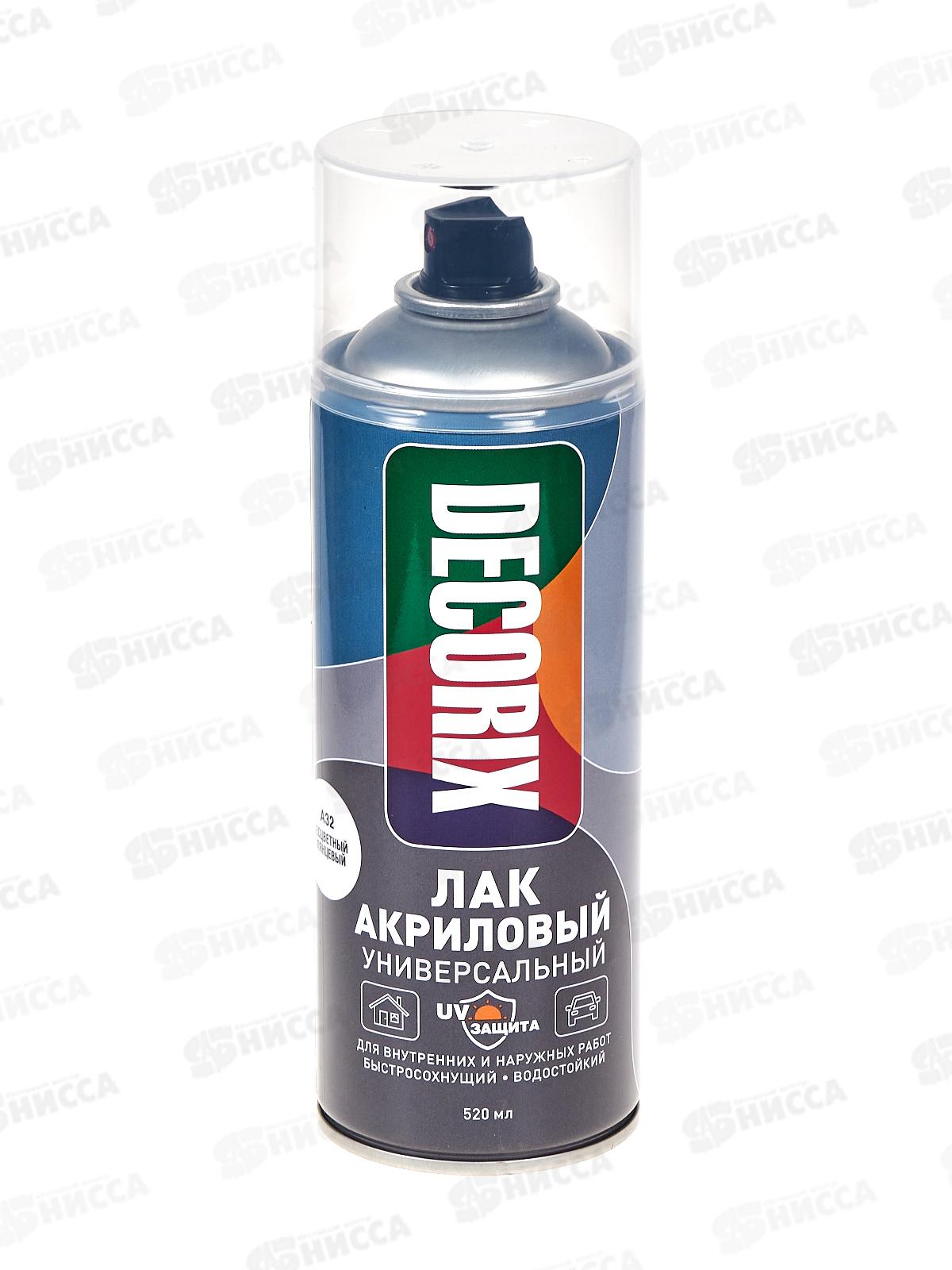 Лак DECORIX аэроз. 520мл, бесцветный глянцевый с UV защитой *12