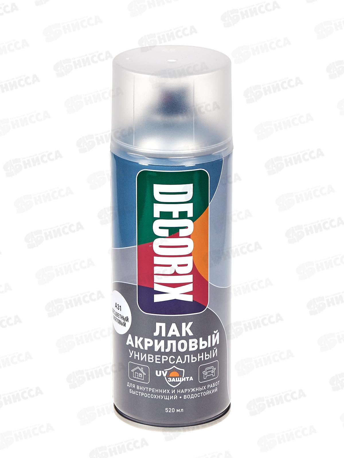 Лак DECORIX аэроз. 520мл, бесцветный матовый с UV защитой *12