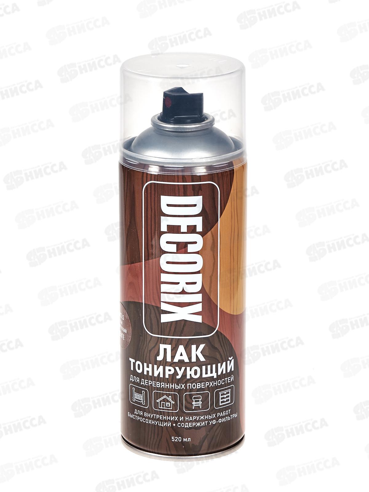 Лак DECORIX аэроз. 520мл, тонирующий венге *12