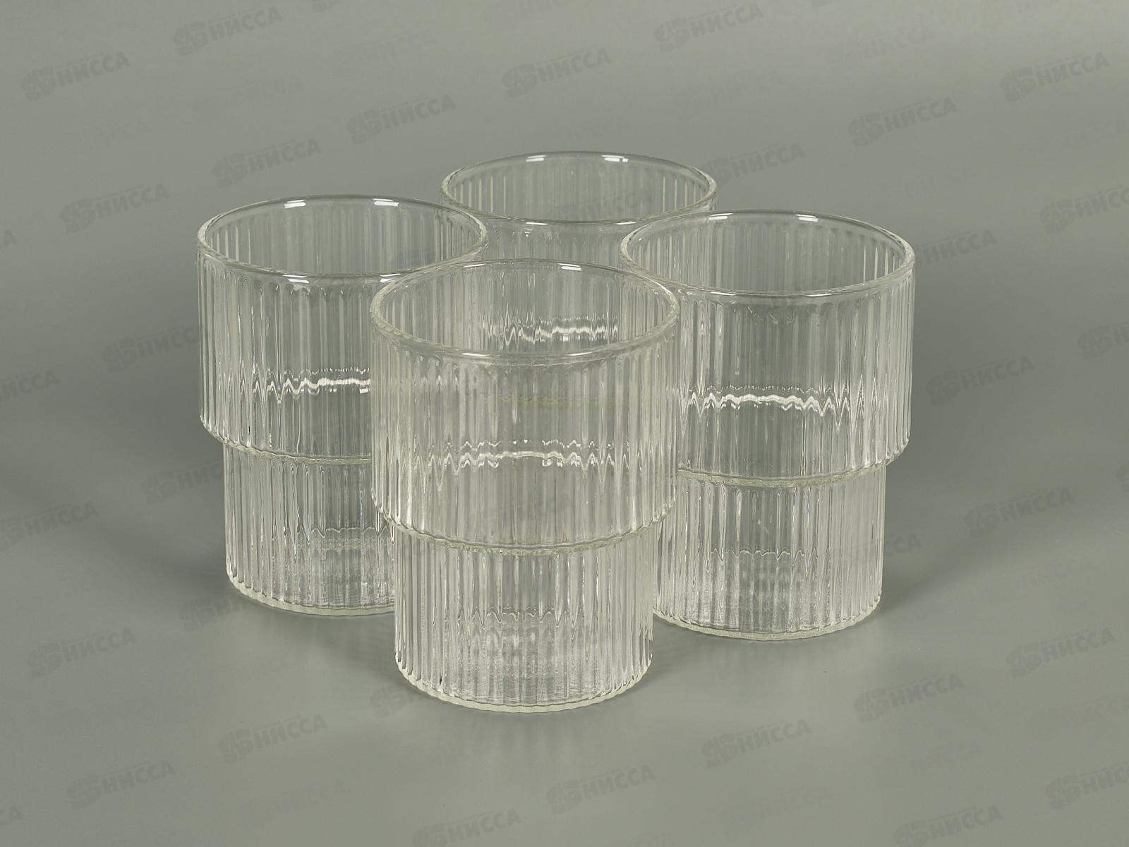 Набор стаканов JEWEL Сильва 320мл, 4пред. (боросилитное стекло), ПС00116-58  *8