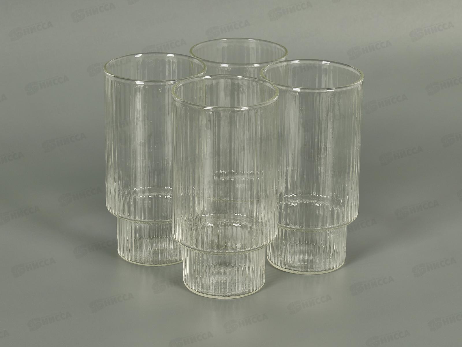 Набор стаканов JEWEL Сильва 420мл, 4пред. (боросиликатное стекло), ПС00118-58