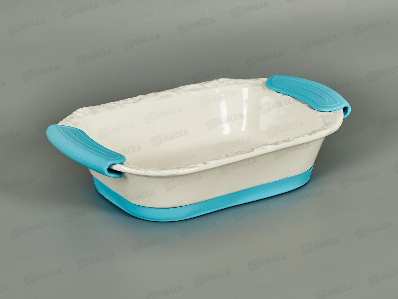 Форма для запекания JEWEL фарфор 27см с силиконовыми ручками прямоугольная, ПП00036-08