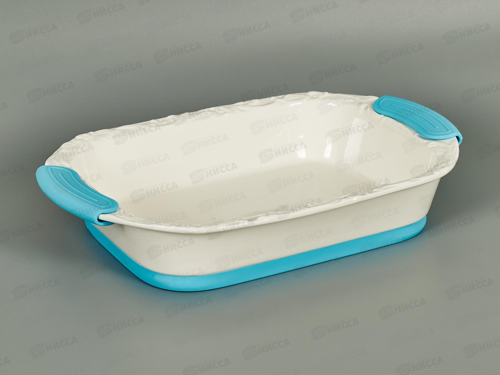 Форма для запекания JEWEL фарфор 34,5см с силиконовыми ручками прямоугольная, ПП00037-08