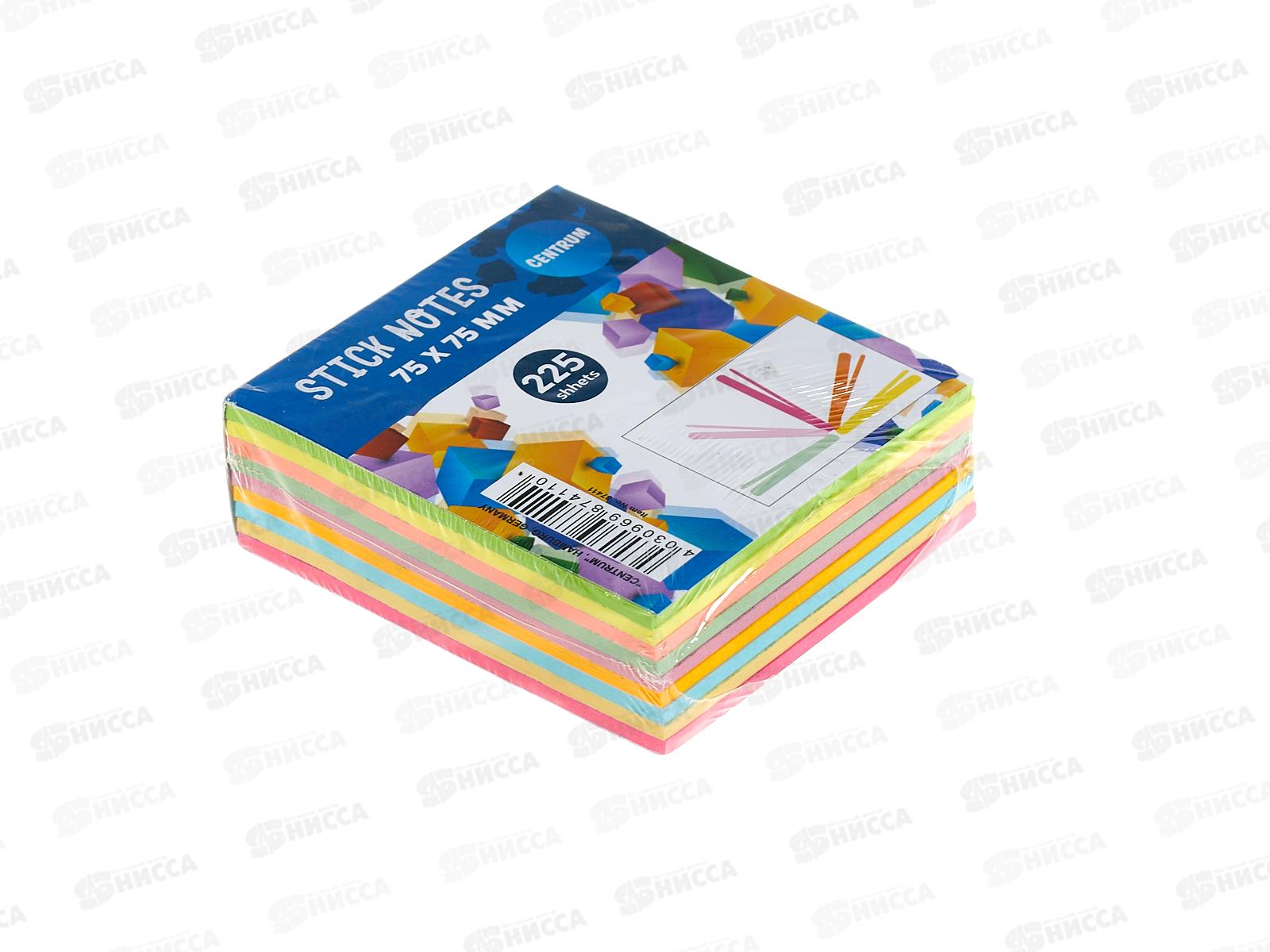 Блок липкий CENTRUM 75*75мм 225л. 9цв. 87411  *12